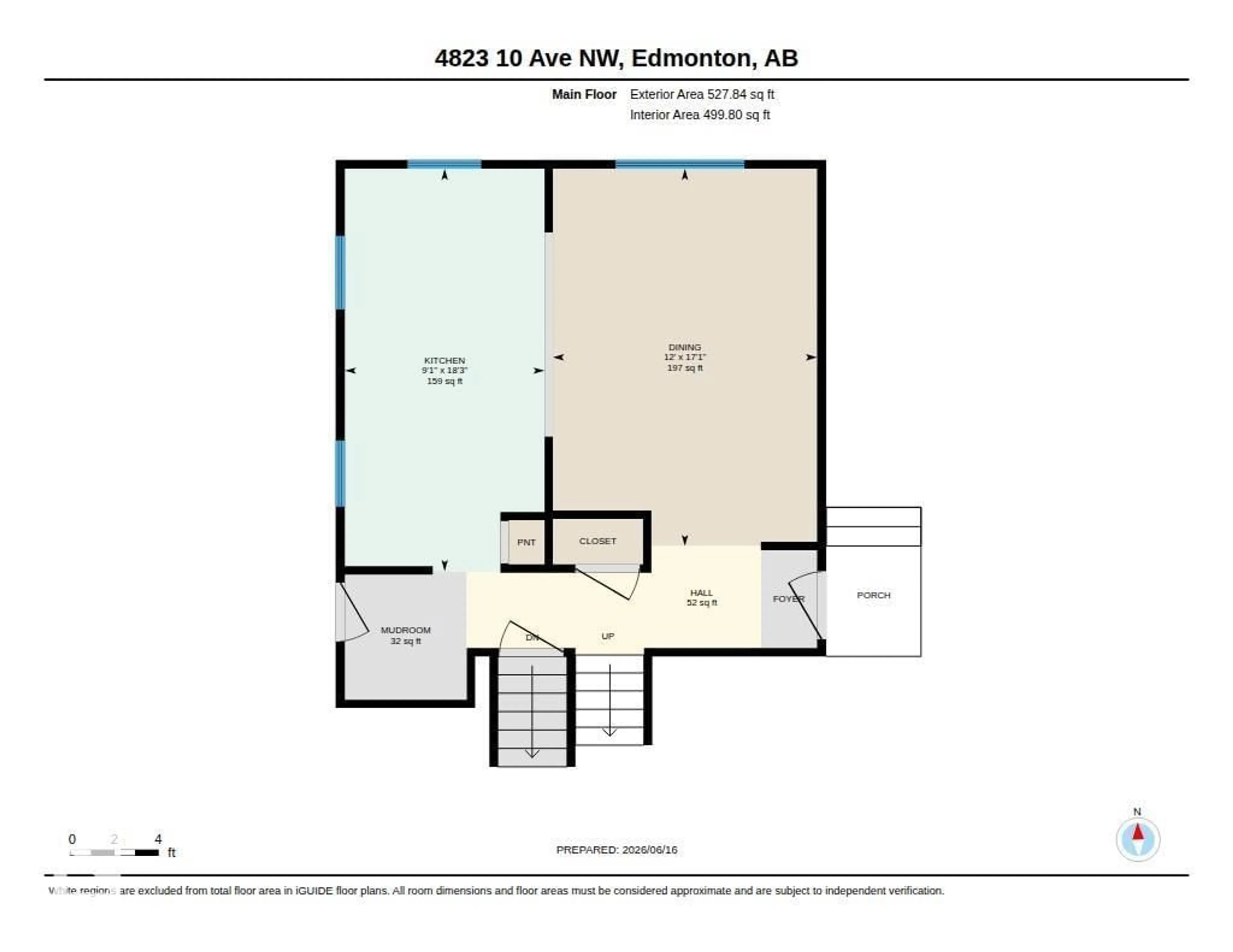 Floor plan for 4823 10 AV, Edmonton Alberta T6L4S2