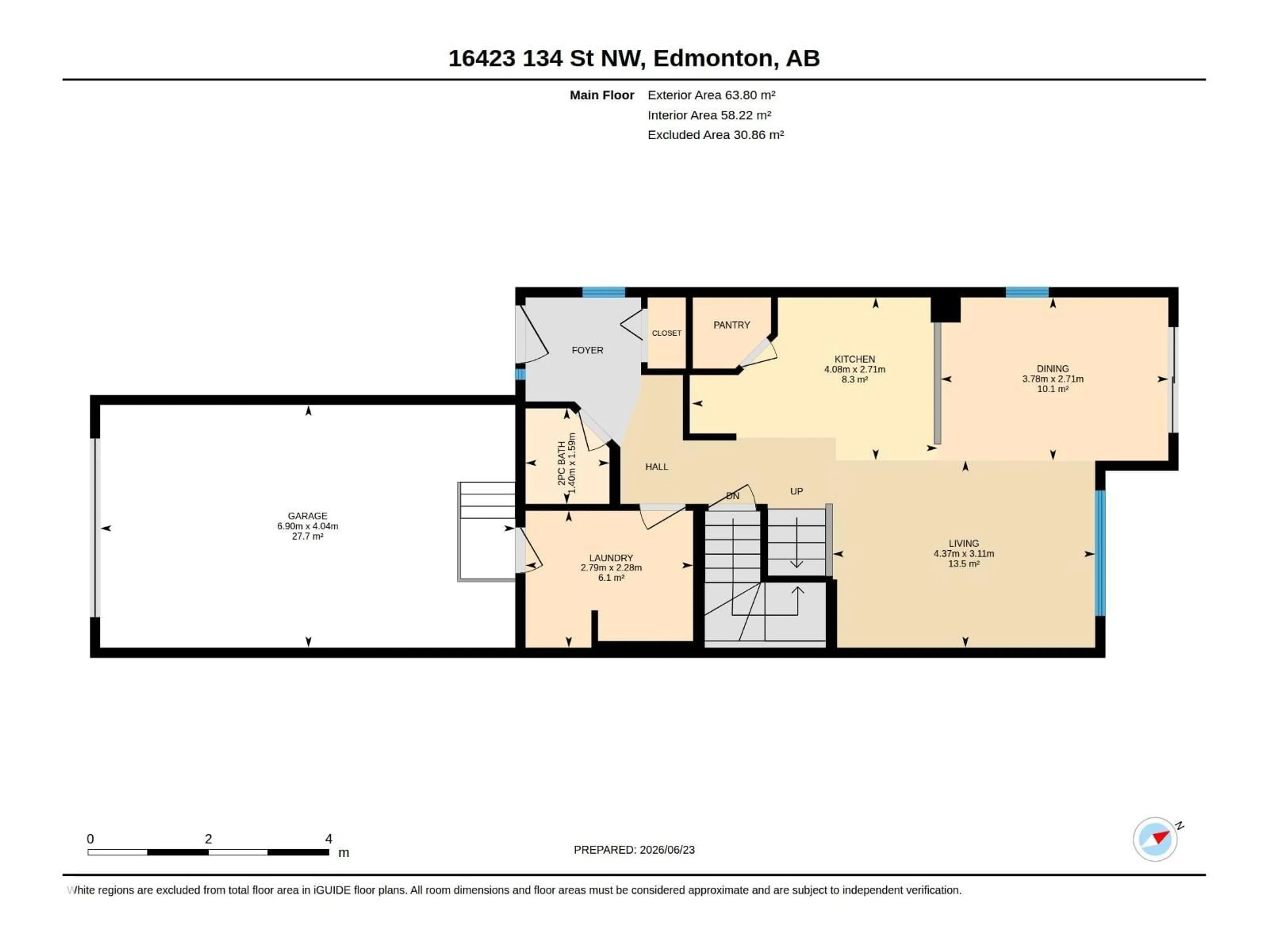 Floor plan for NW - 16423 134 ST, Edmonton Alberta T6V0G5