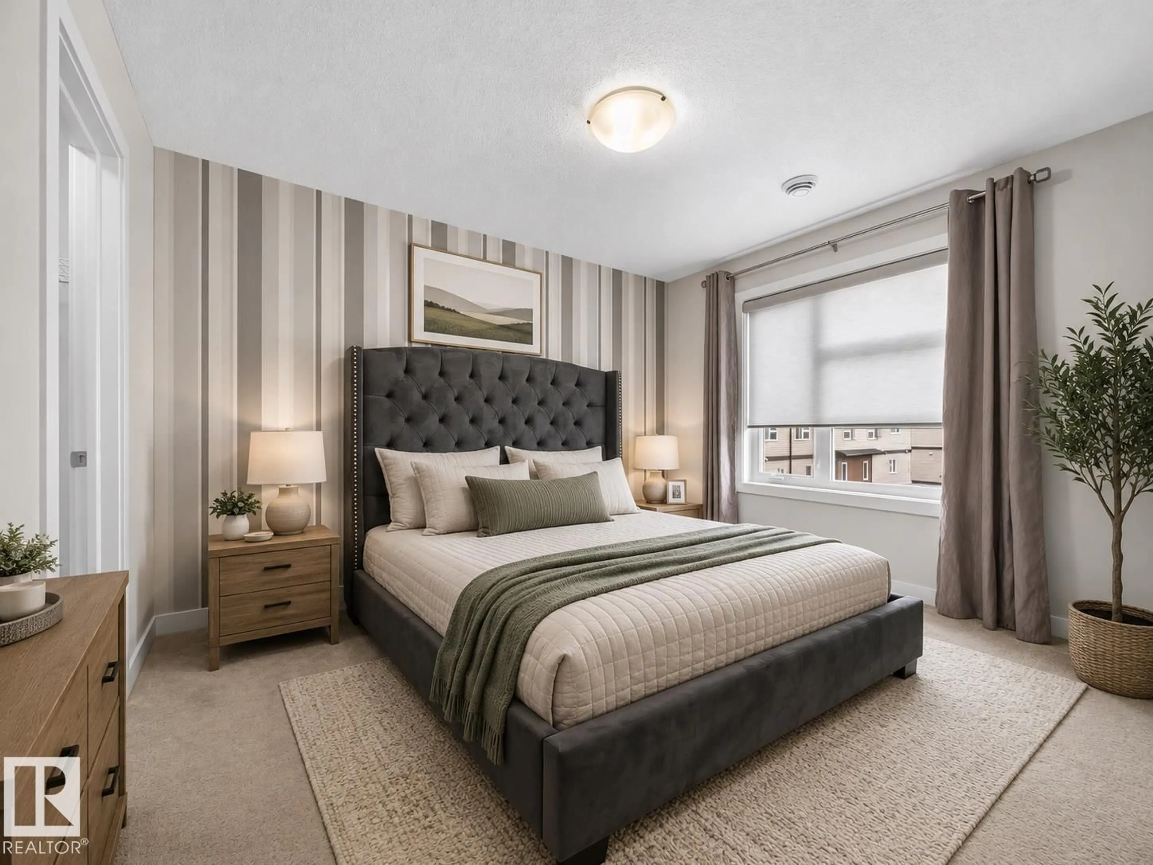 Bedroom with bed, carpet floor for #6 - 1203 163 ST, Edmonton Alberta T6W3X1