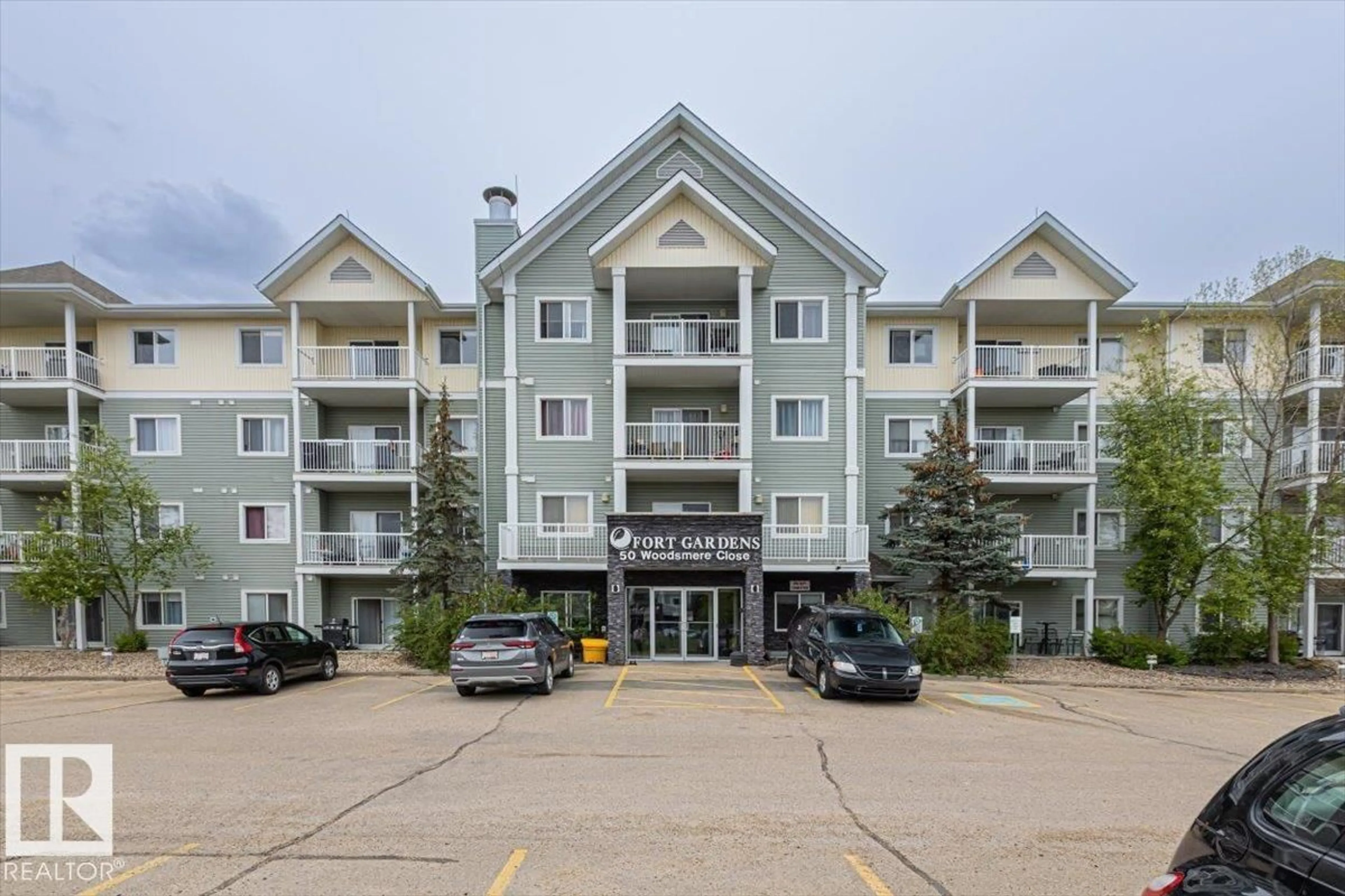 A pic from outside/outdoor area/front of a property/back of a property/a pic from drone, mountain view for 50 - 245 WOODSMERE, Fort Saskatchewan Alberta T8L4N9
