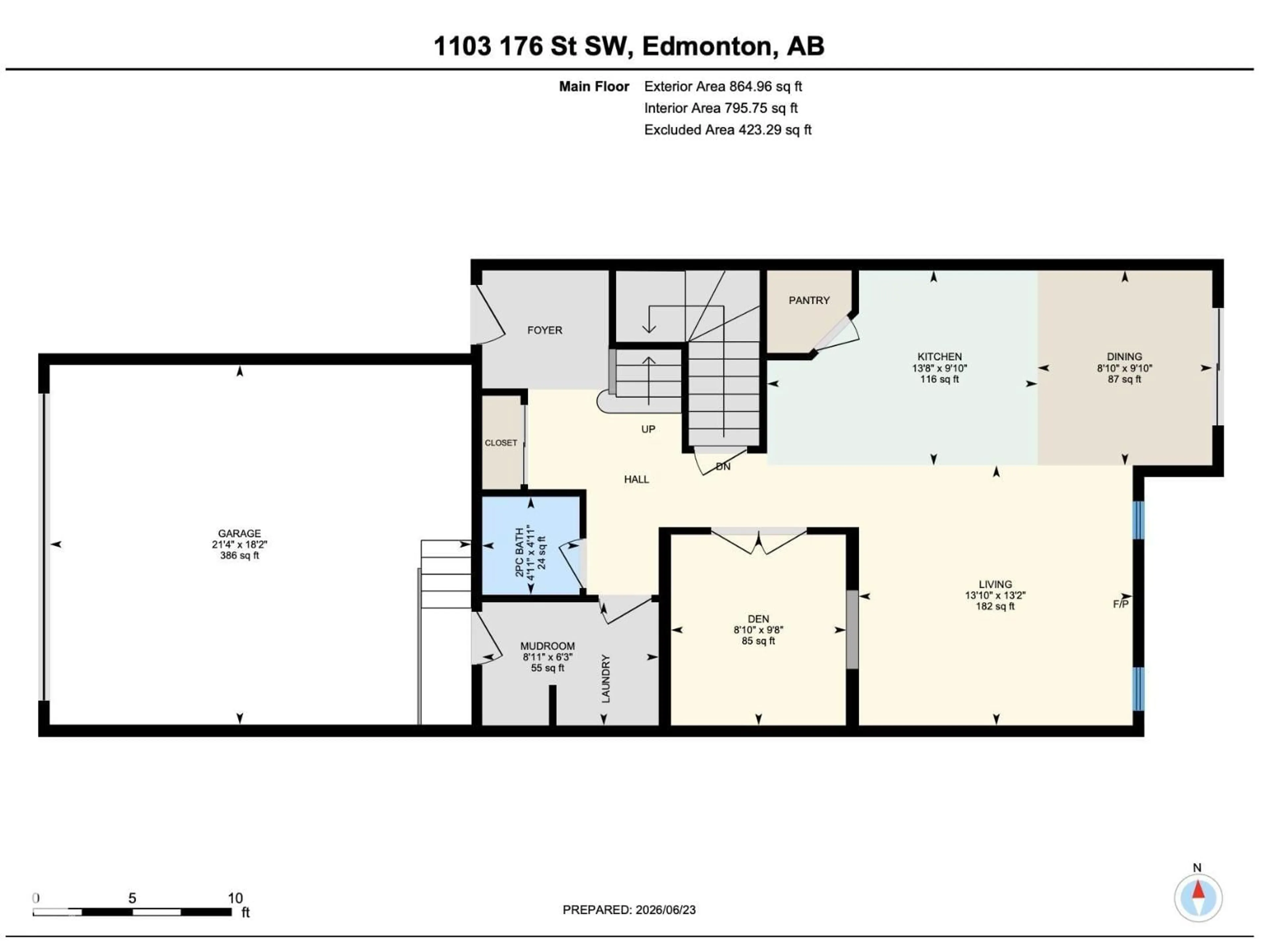 Floor plan for SW - 1103 176 ST, Edmonton Alberta T6W2B7