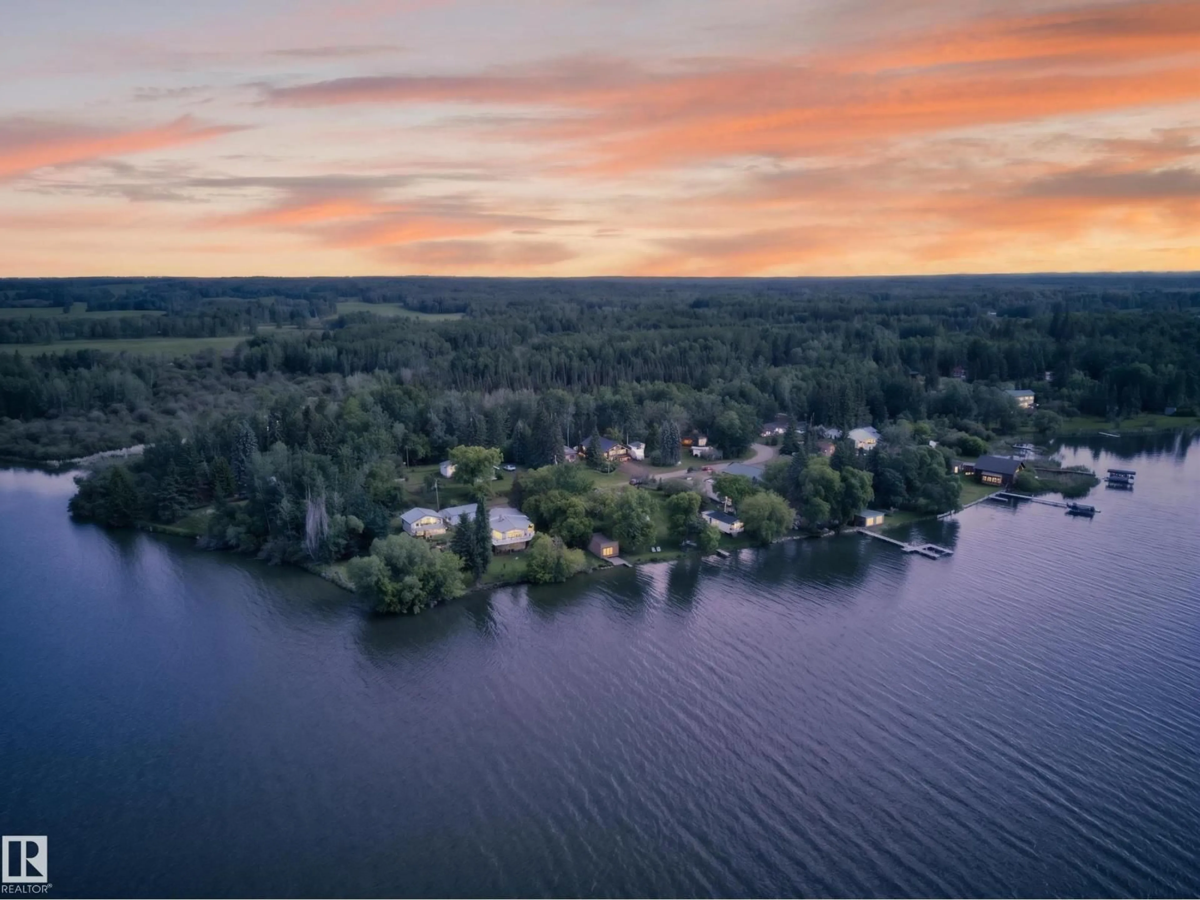 A pic from outside/outdoor area/front of a property/back of a property/a pic from drone, water/lake/river/ocean view for 83 COUGAR ST, Rural Lac Ste. Anne County Alberta T0E0L0