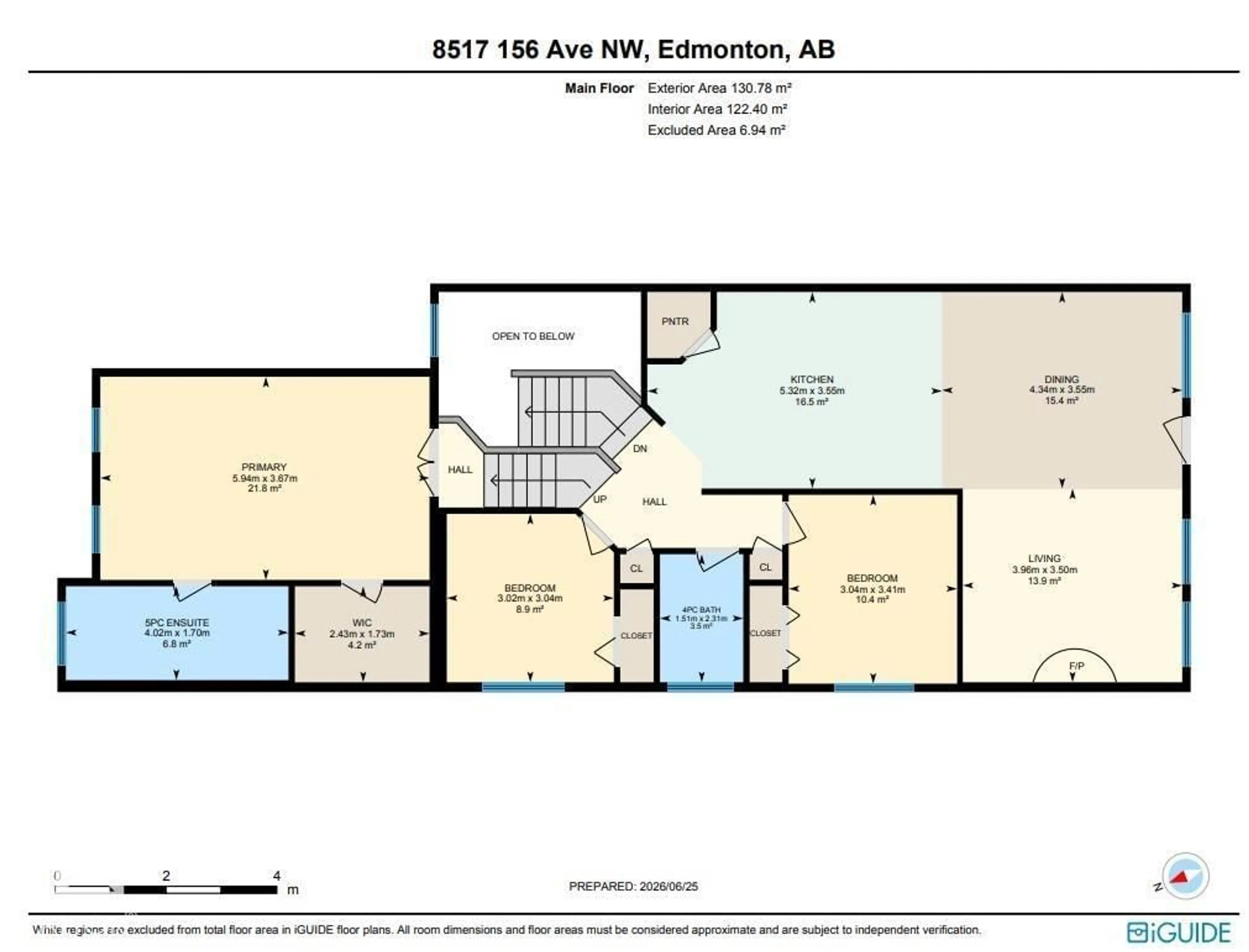 Floor plan for NW - 8517 156 AV, Edmonton Alberta T5Z3B4