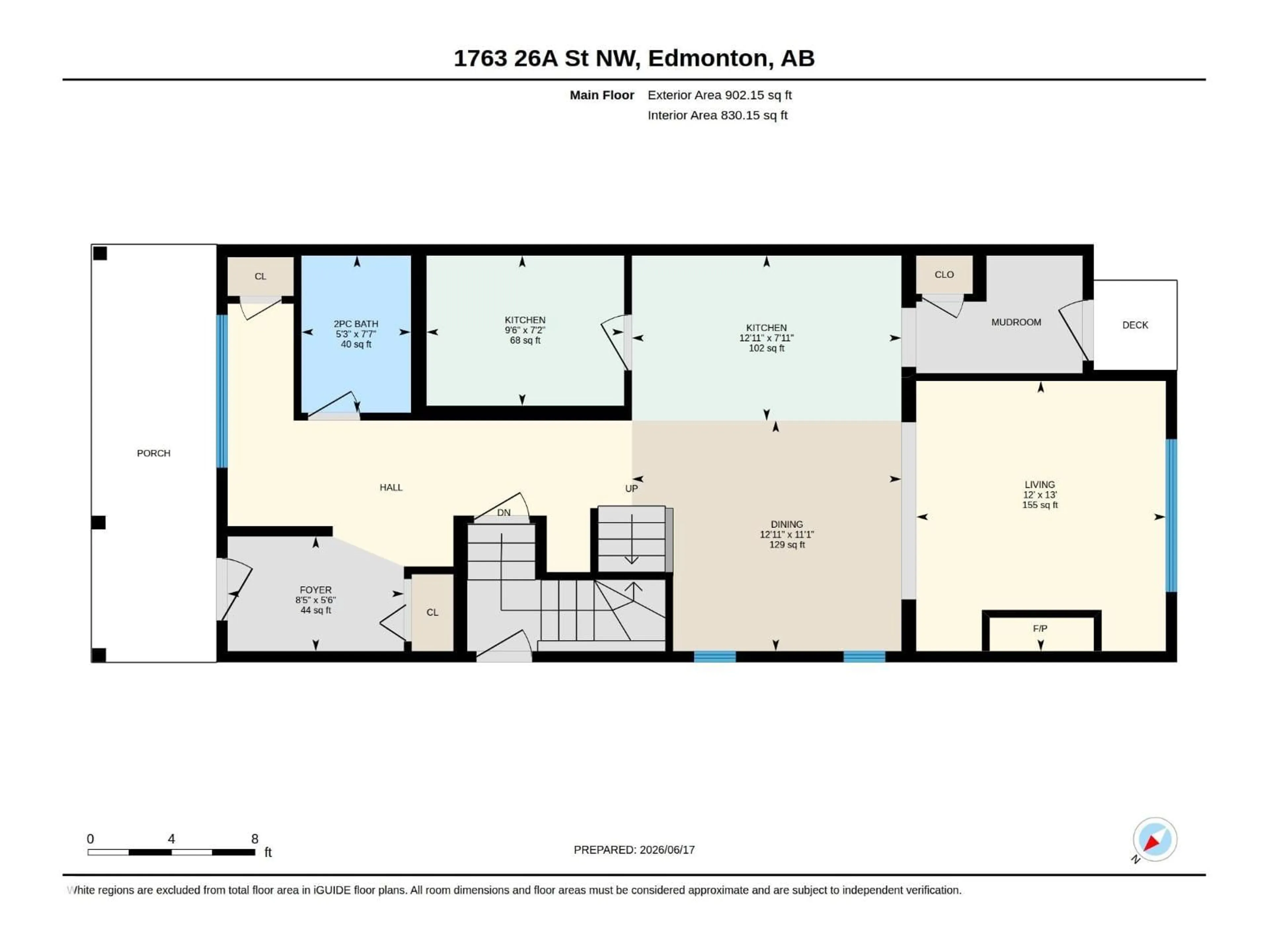 Floor plan for NW - 1763 26A ST, Edmonton Alberta T6T2H8