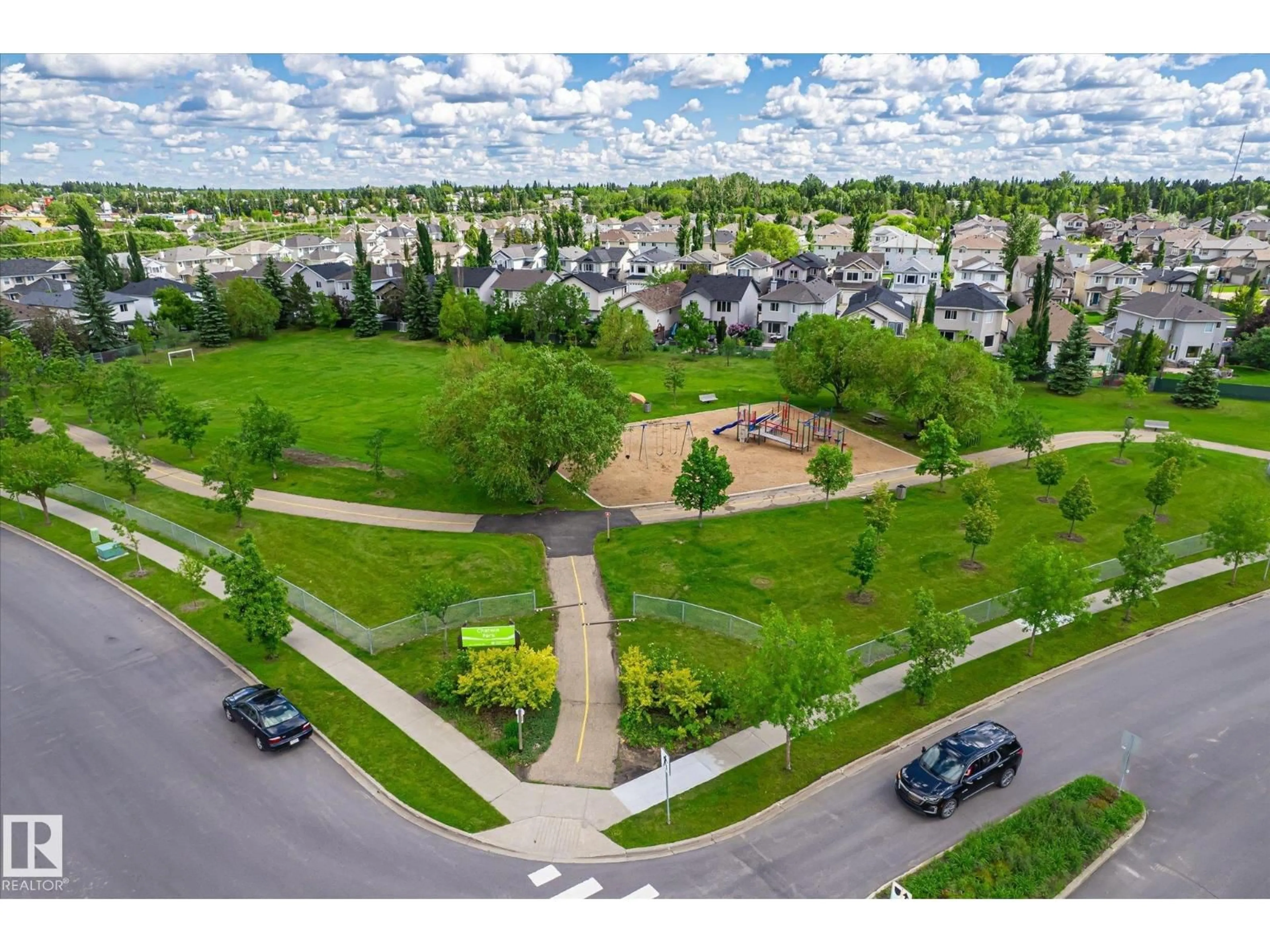 A pic from outside/outdoor area/front of a property/back of a property/a pic from drone, street for 33 CAVAN RD, Sherwood Park Alberta T8H2K7