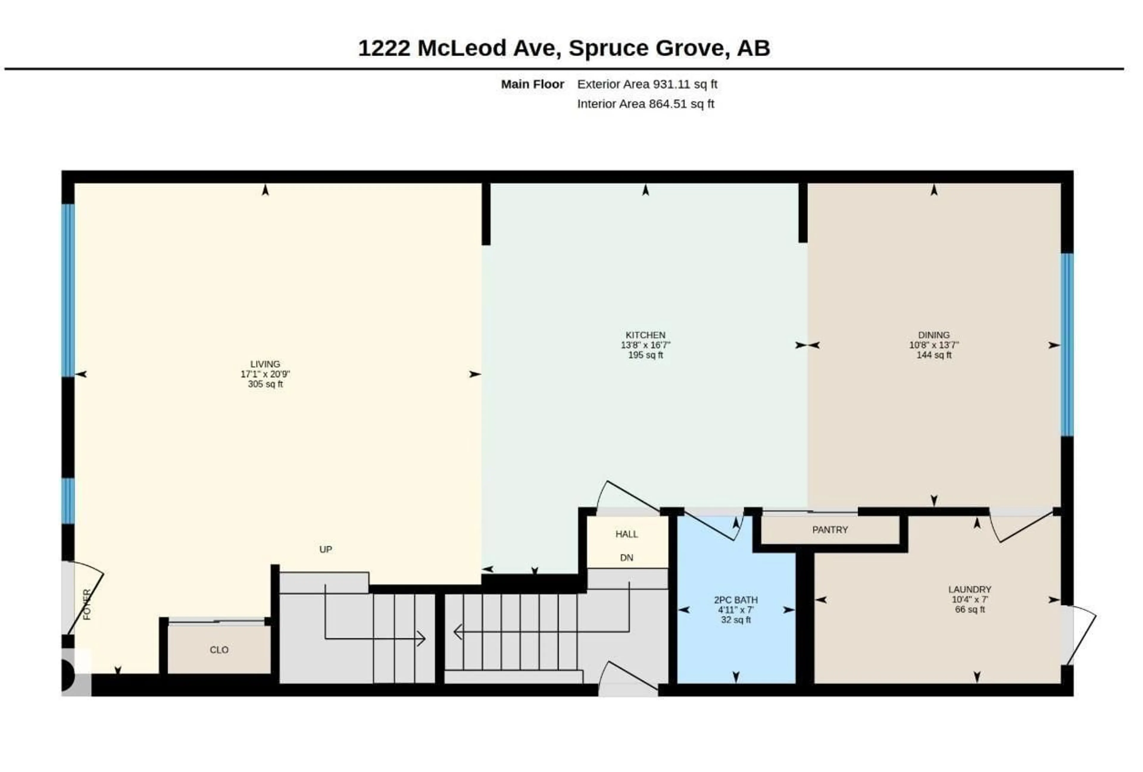 Floor plan for 1222 MCLEOD AV, Spruce Grove Alberta T7X4B7