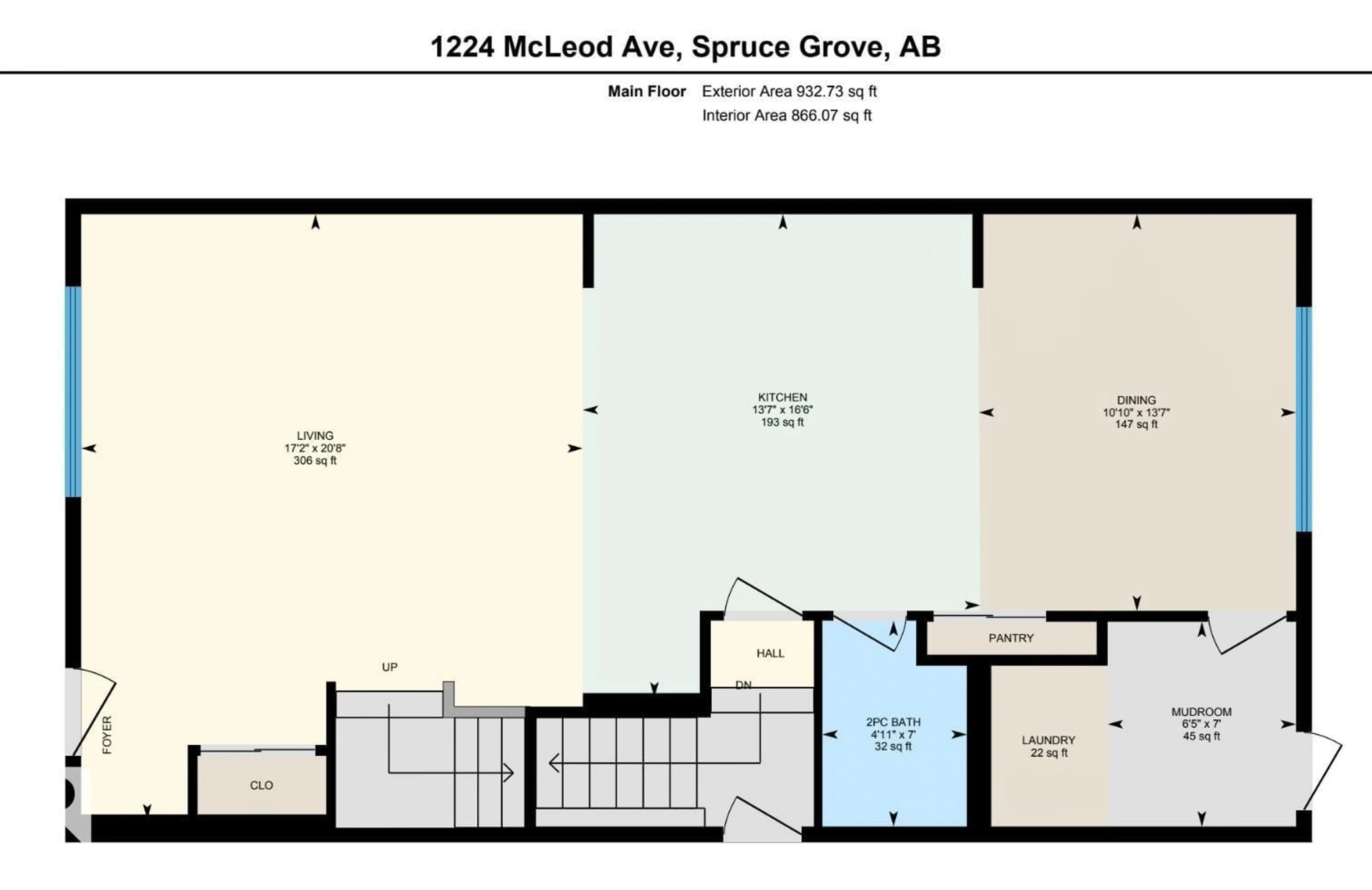 Floor plan for 1224 MCLEOD AV, Spruce Grove Alberta T7X4B7