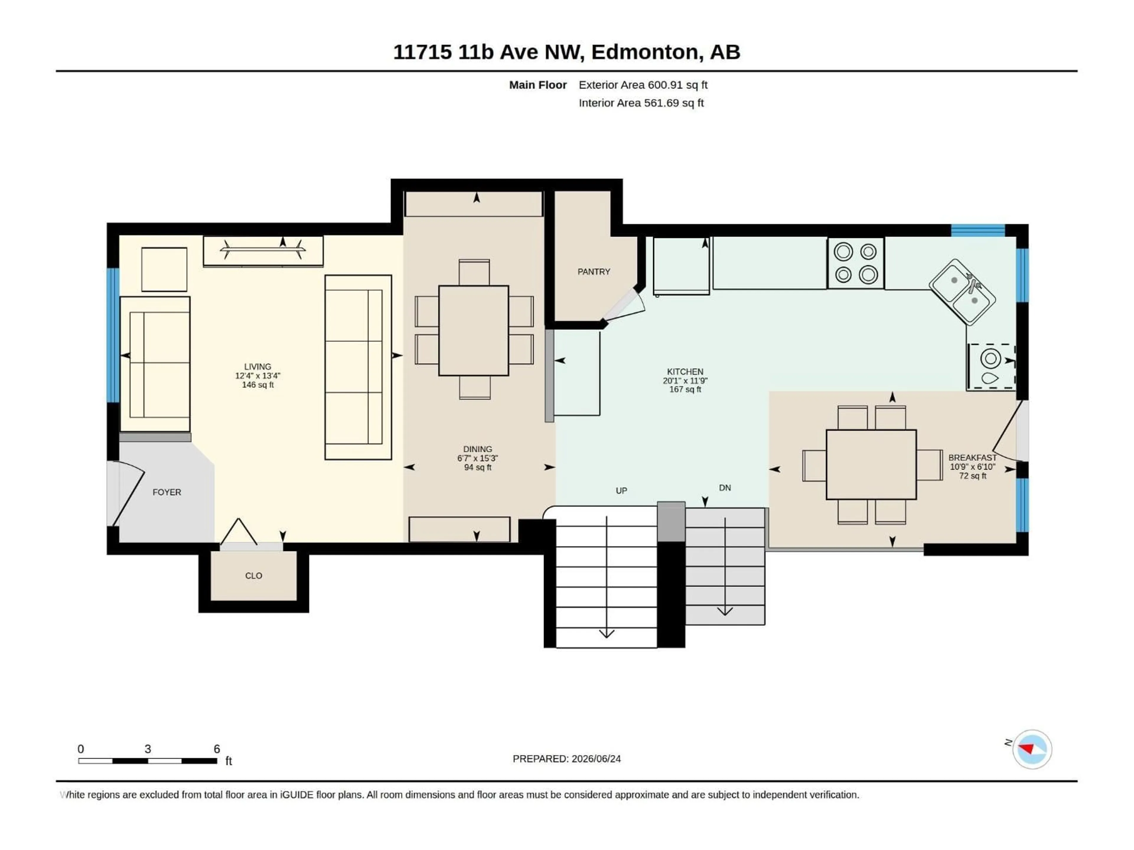 Floor plan for NW - 11715 11B AV, Edmonton Alberta T6J7E5