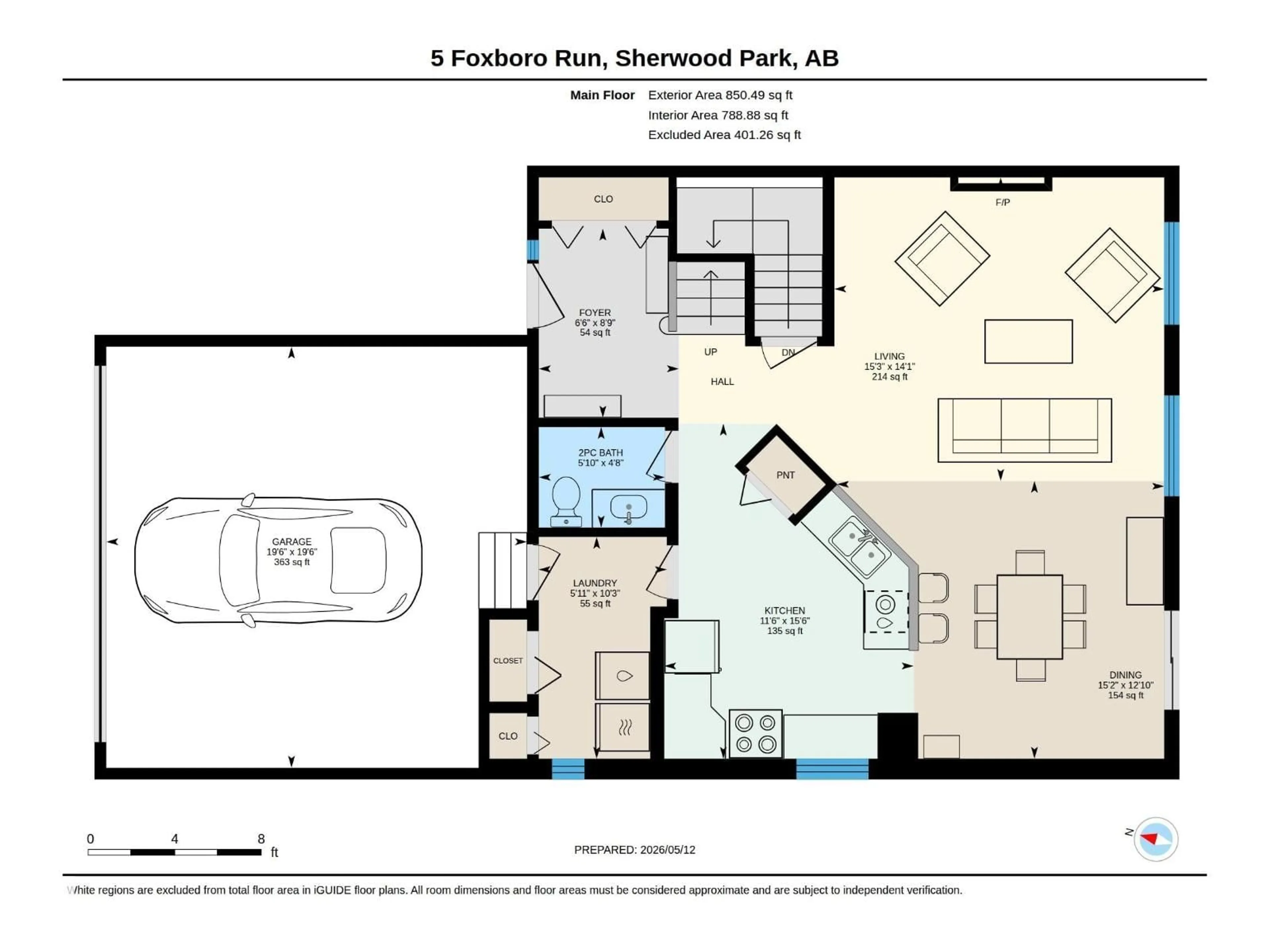 Floor plan for 5 FOXBORO RU, Sherwood Park Alberta T8A6M7