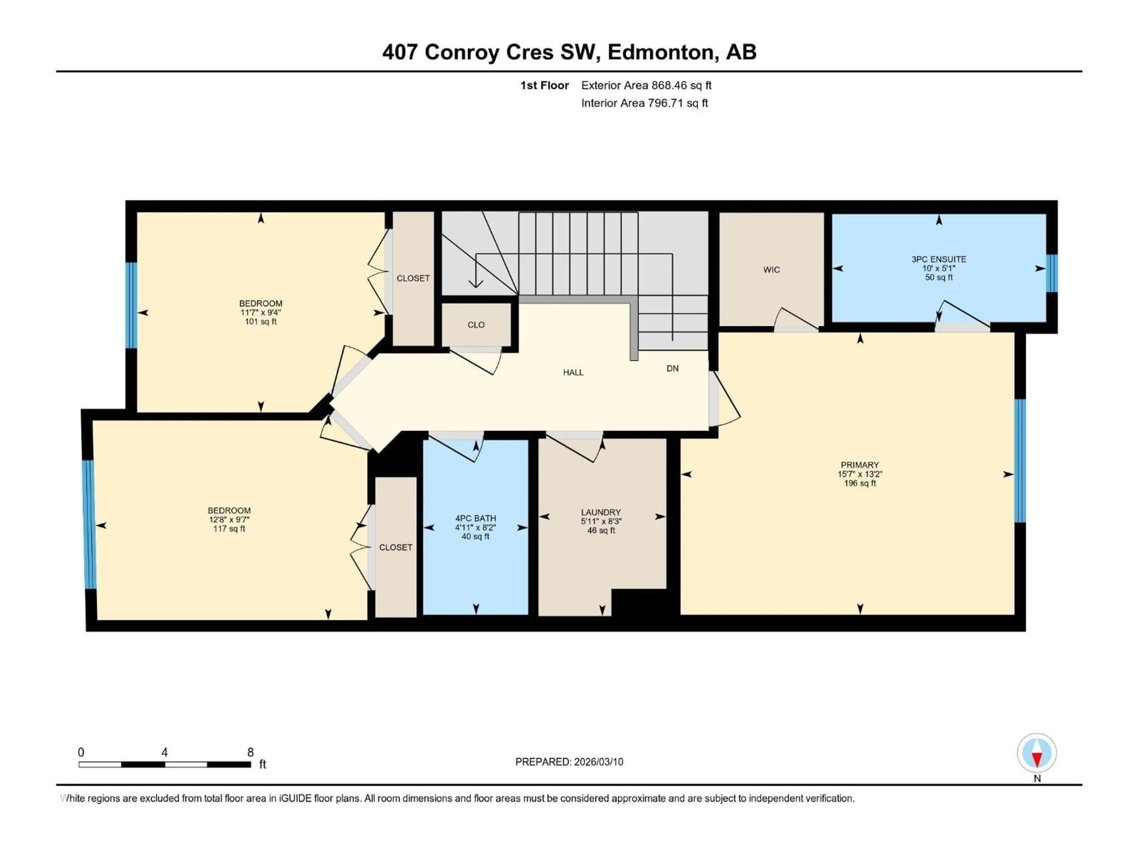 Floor plan for 407 CONROY CR, Edmonton Alberta T6W5A8