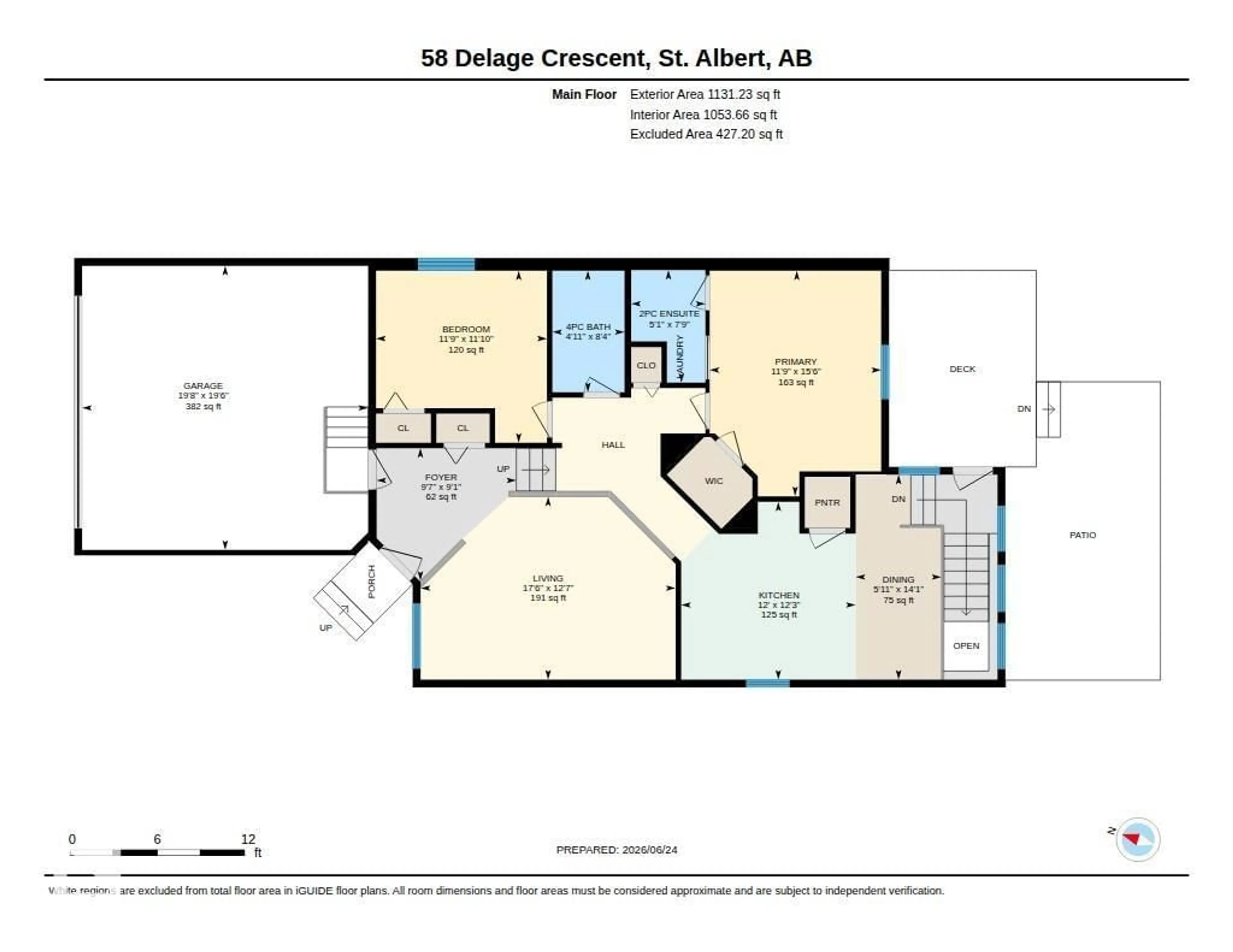 Floor plan for 58 DELAGE CR, St. Albert Alberta T8N6J5