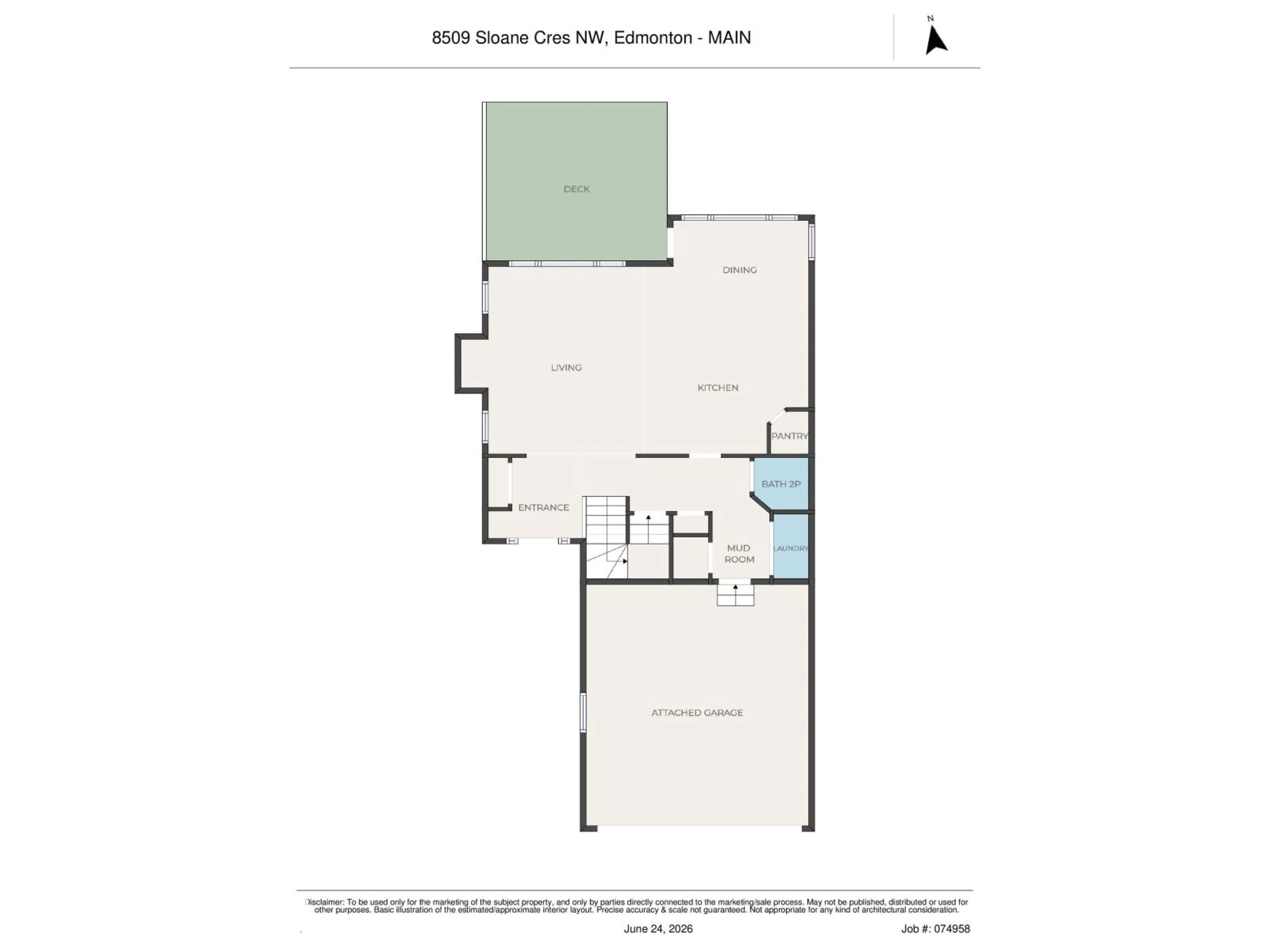 Floor plan for 8509 SLOANE CR, Edmonton Alberta T6R0L1