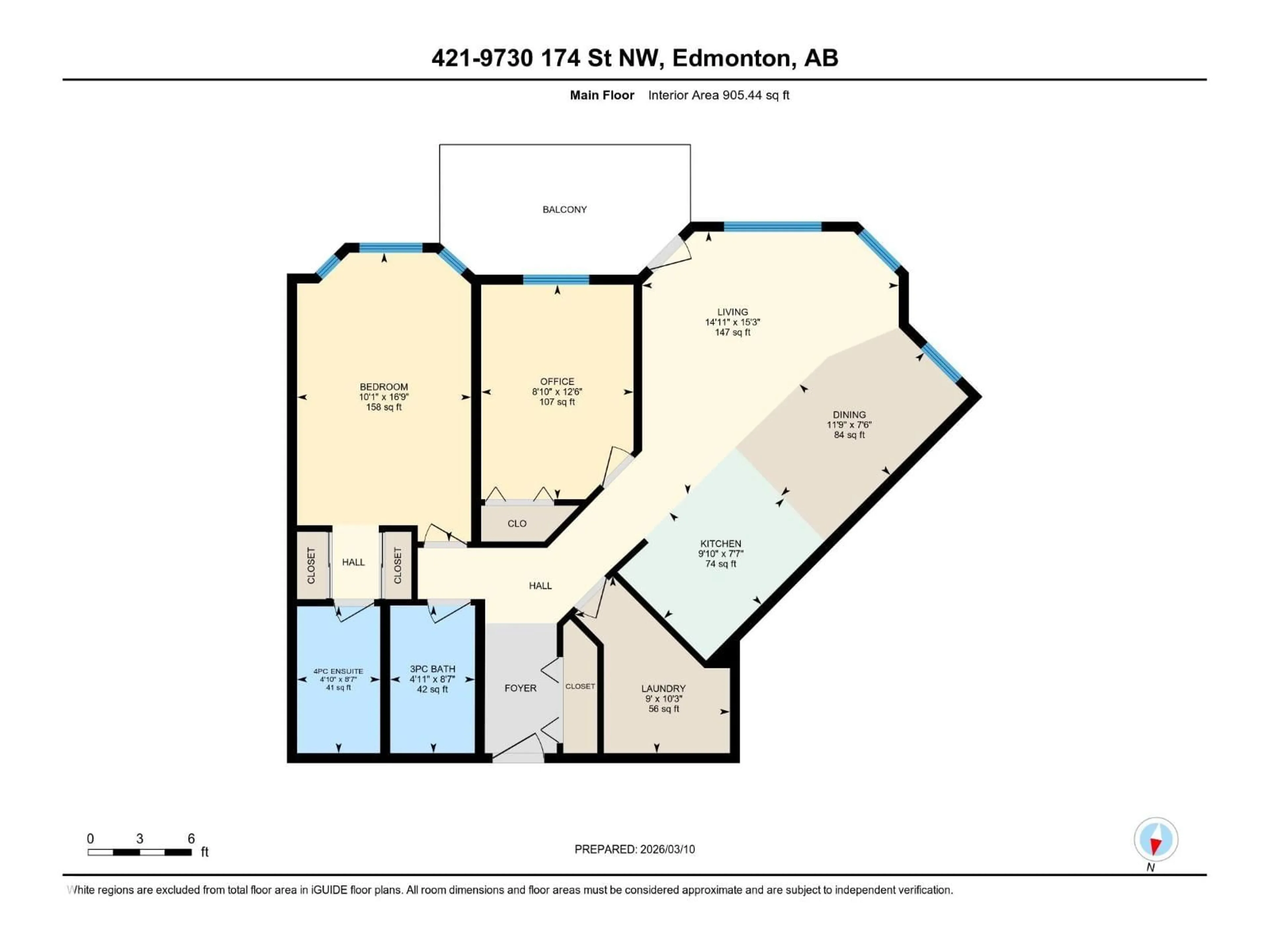 Floor plan for 421 - 9730 174 ST, Edmonton Alberta T5T6J4