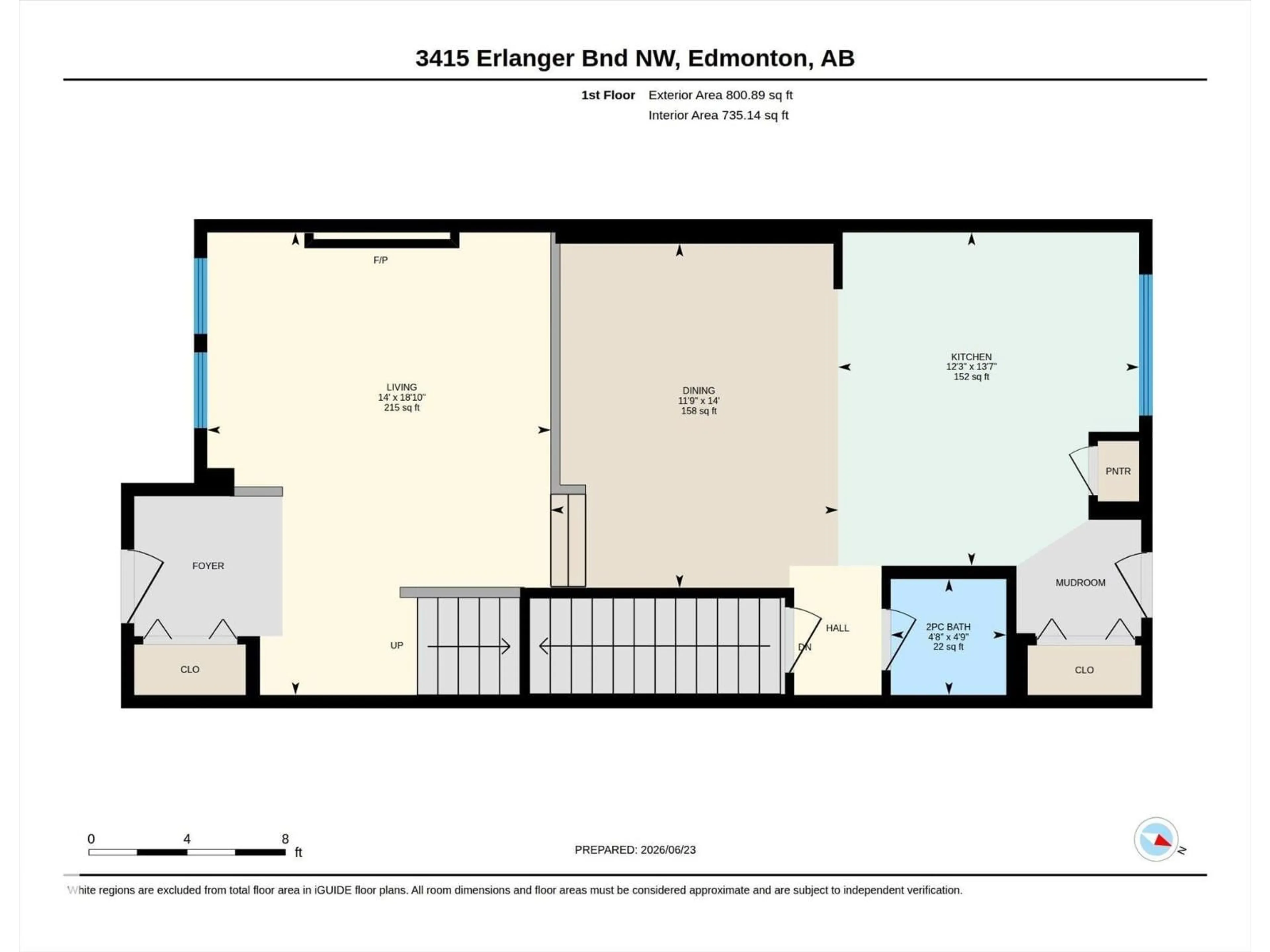 Floor plan for NW - 3415 ERLANGER BN, Edmonton Alberta T6M3A5