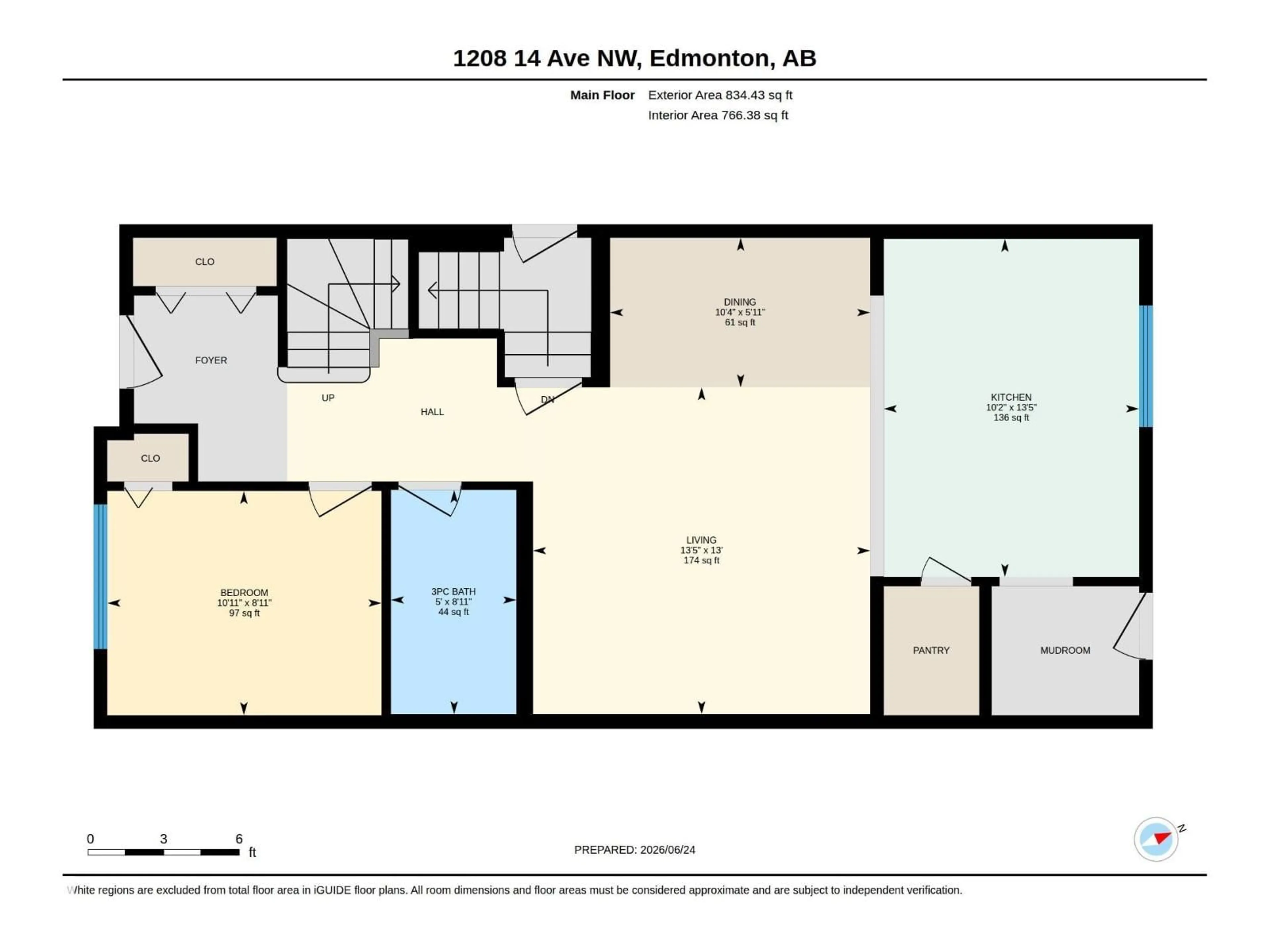 Floor plan for NW - 1208 14 AVE, Edmonton Alberta T6T2W2