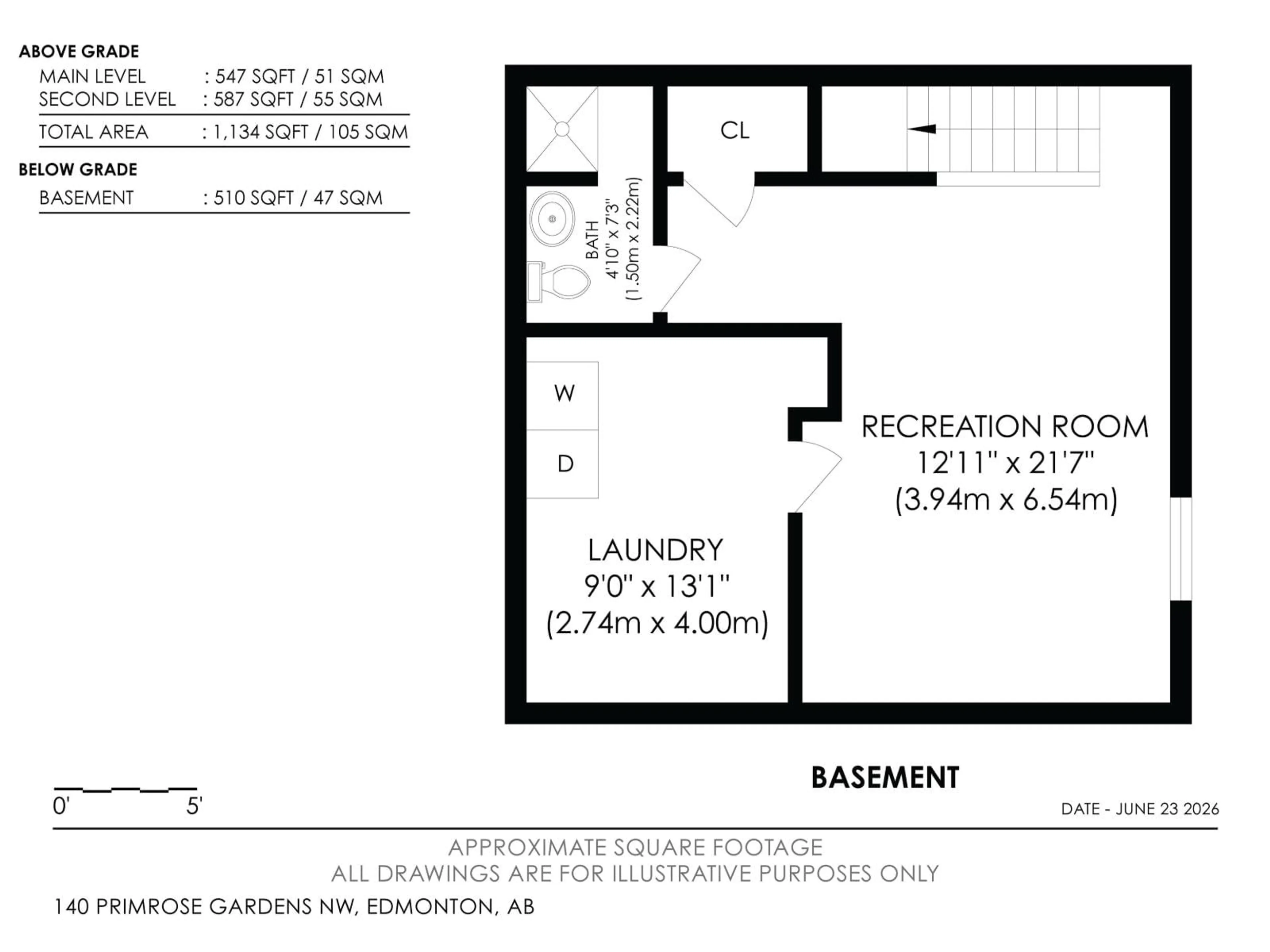 Floor plan for 140 PRIMROSE GARDENS GD, Edmonton Alberta T5T0R1