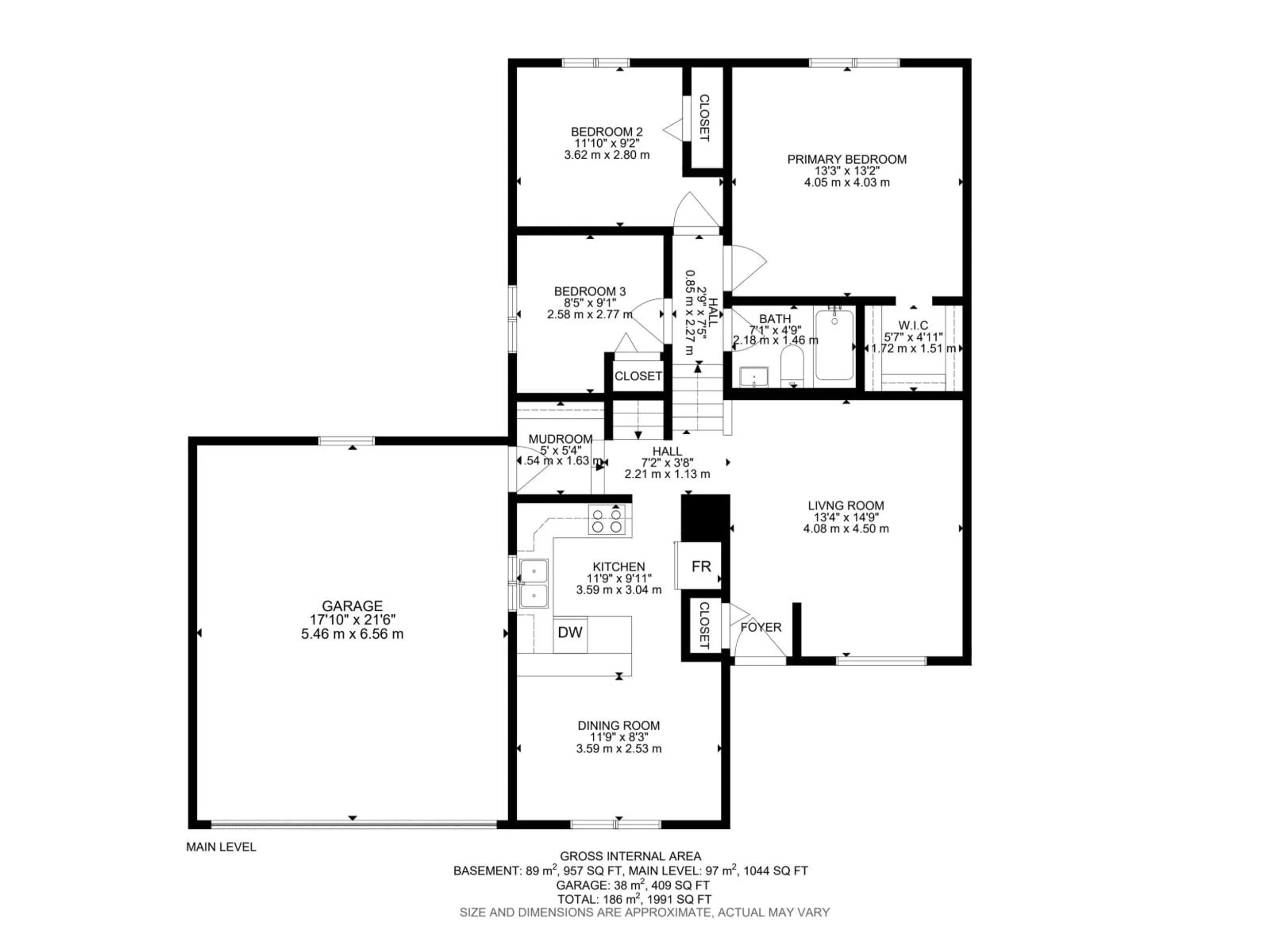 Floor plan for 3706 41 AV, Edmonton Alberta T6L5M2