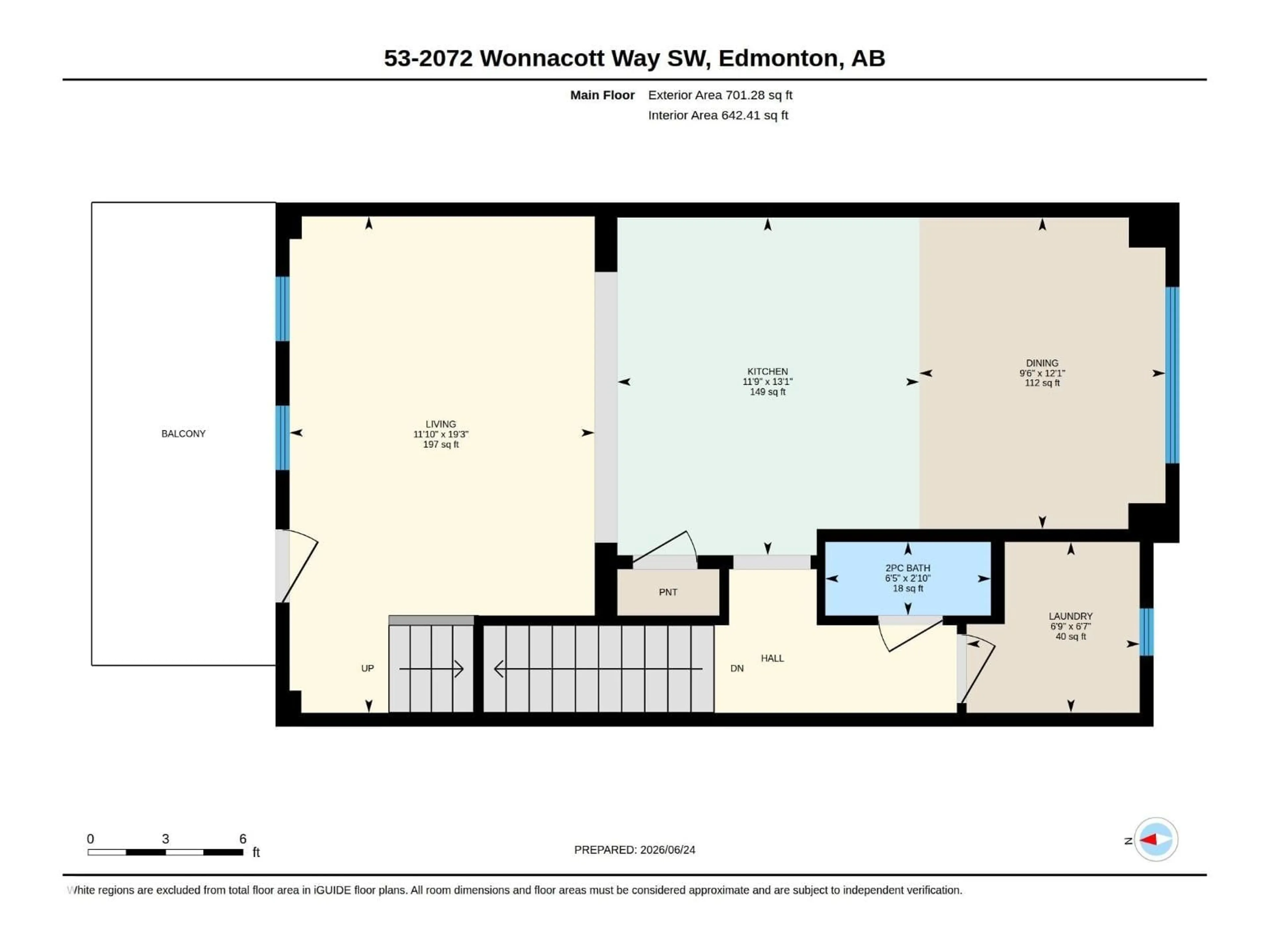 Floor plan for #53 - 2072 WONNACOTT WY, Edmonton Alberta T6X2V7