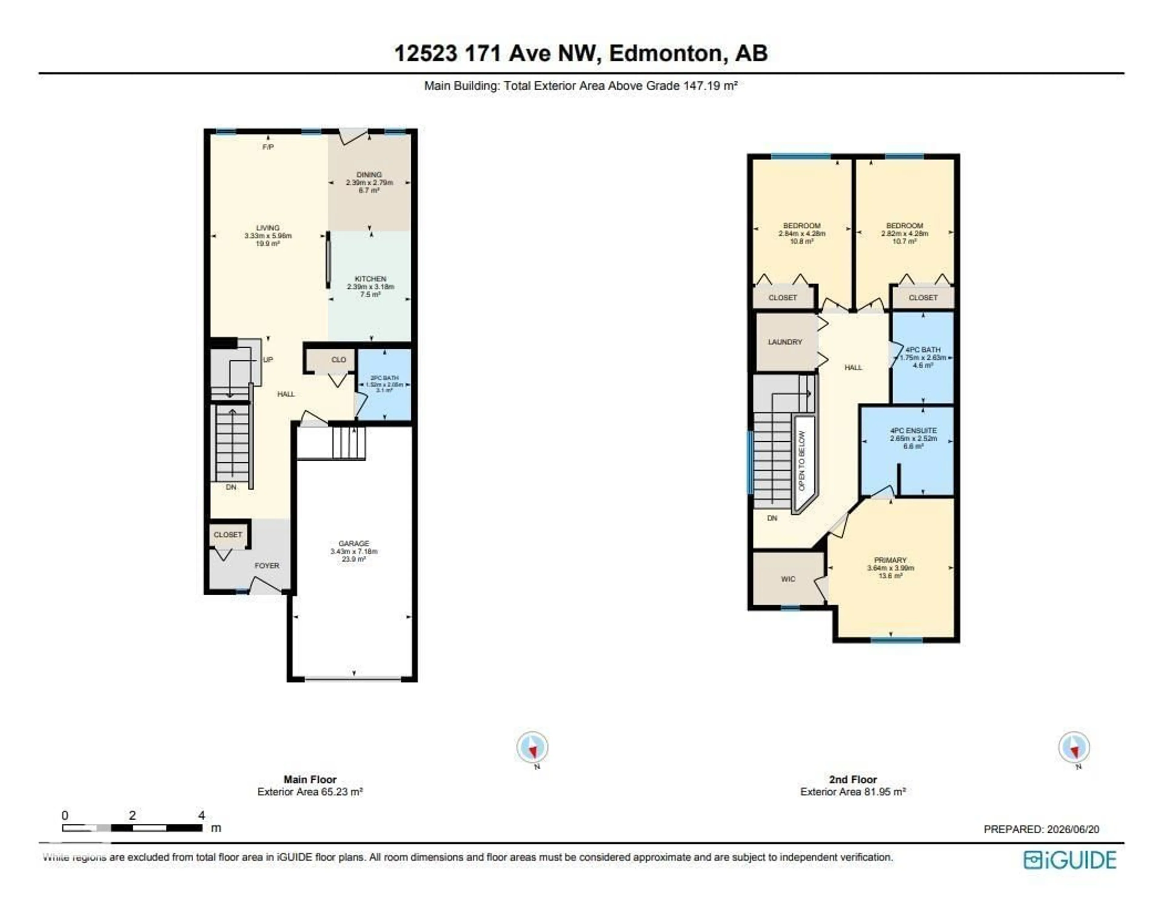 Floor plan for 12523 171 AV, Edmonton Alberta T5X0E5