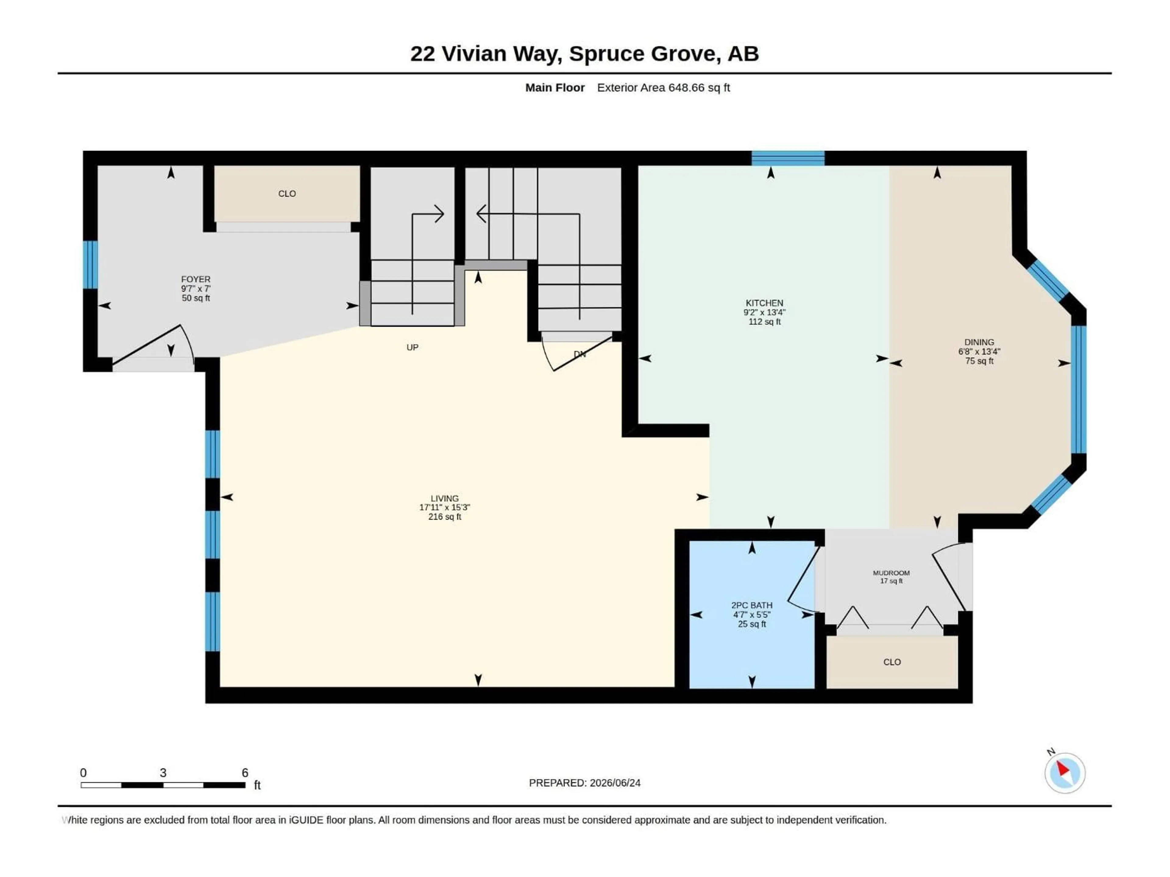 Floor plan for 22 VIVIAN WY, Spruce Grove Alberta T7X0G9