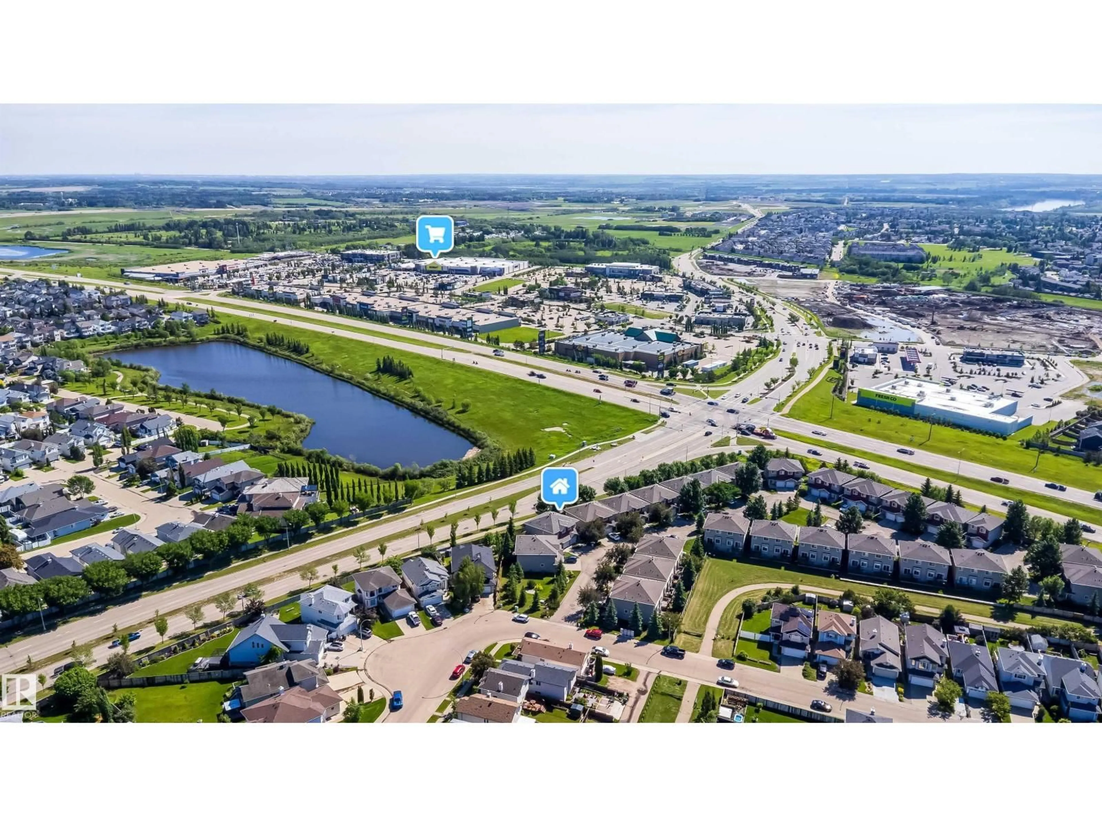 A pic from outside/outdoor area/front of a property/back of a property/a pic from drone, water/lake/river/ocean view for #46 - 15151 43 ST, Edmonton Alberta T5Y0L3