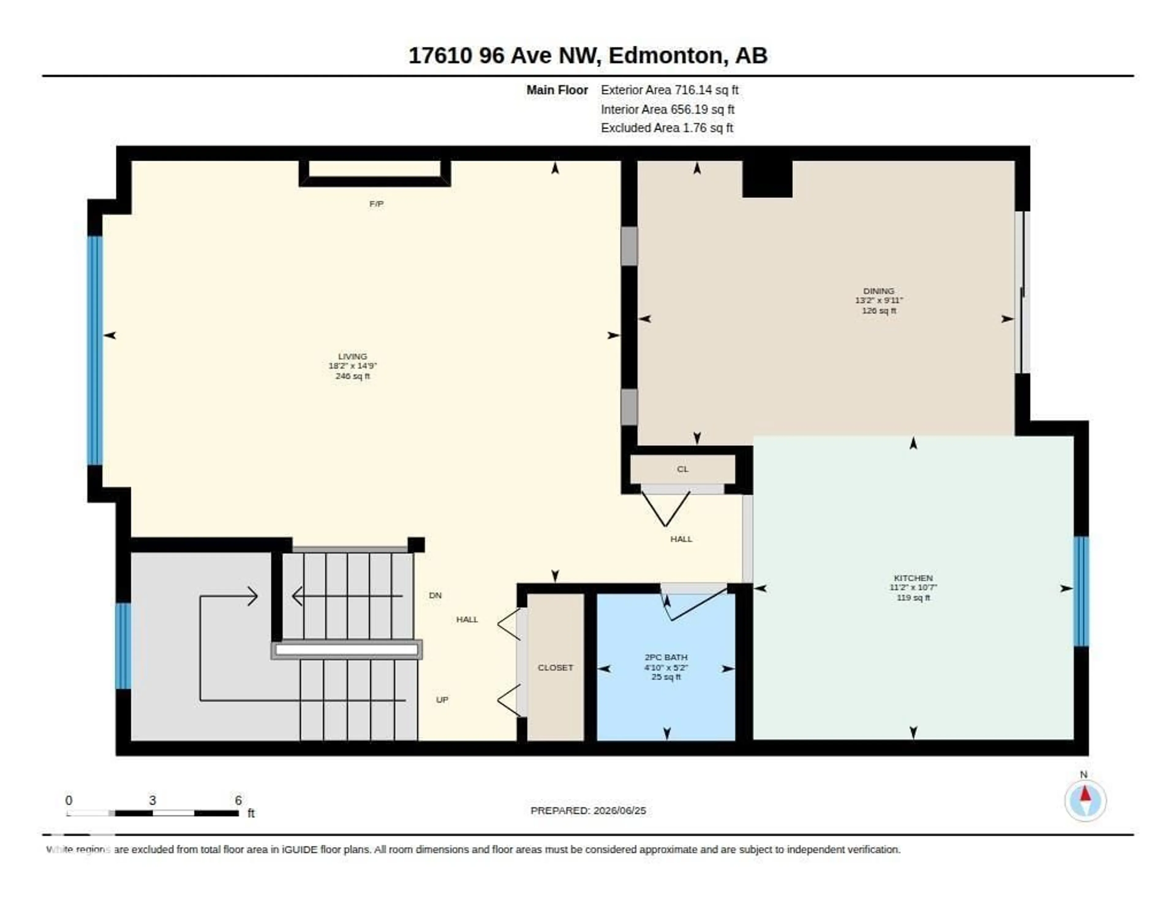 Floor plan for 17610 96 AV, Edmonton Alberta T5T6C2