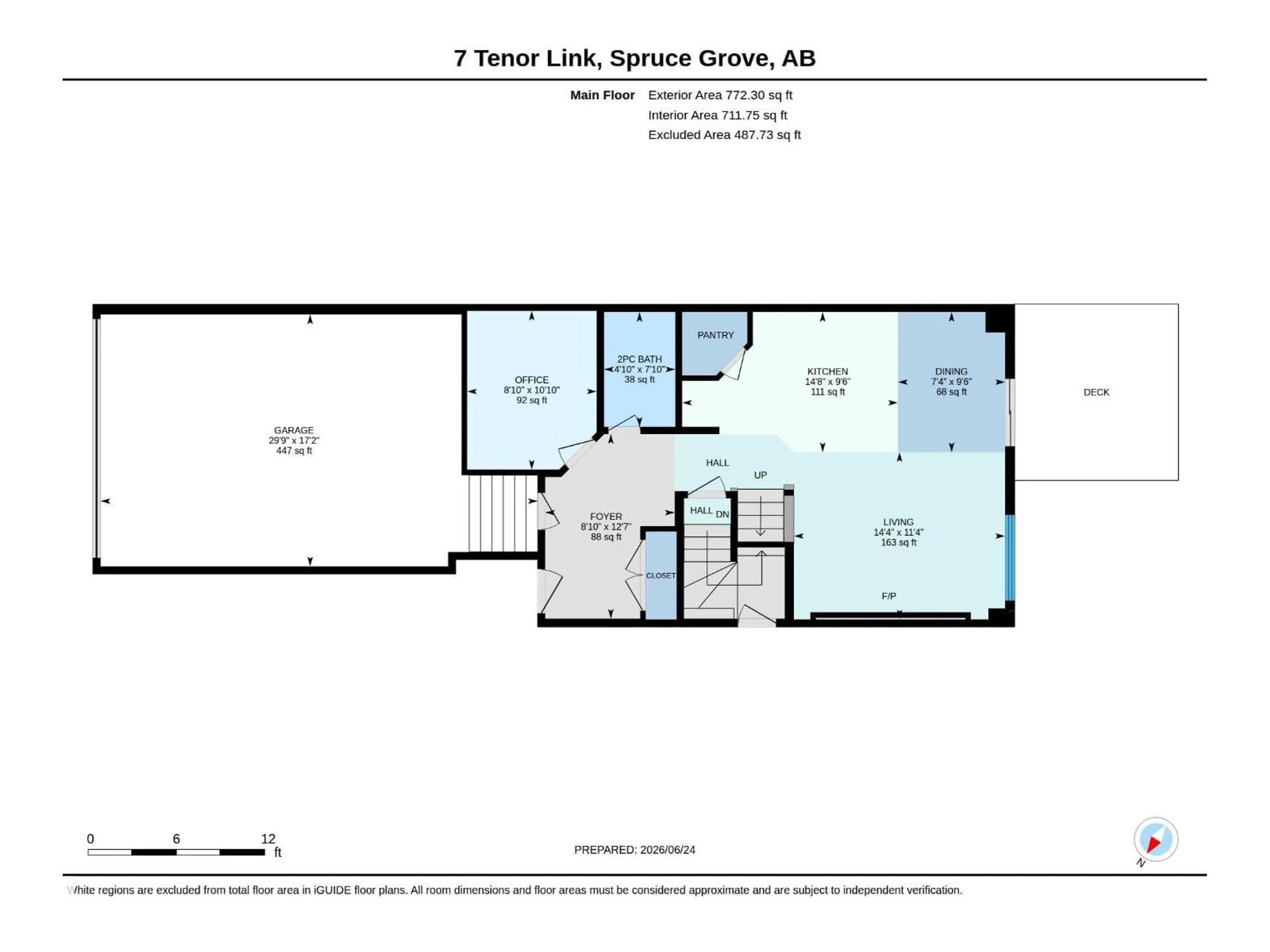 Floor plan for 7 TENOR LI, Spruce Grove Alberta T7X3G1