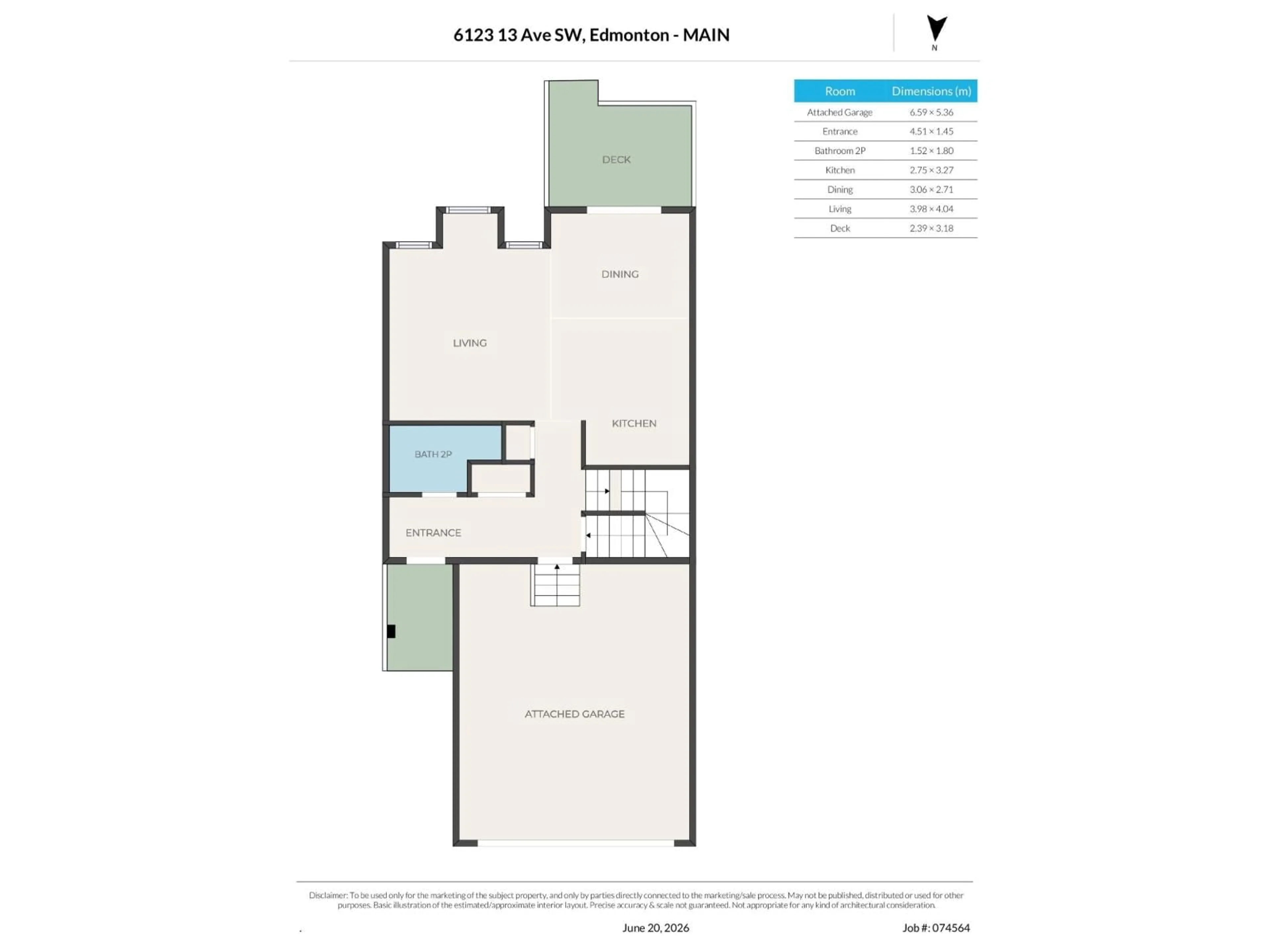 Floor plan for SW - 6123 13 AV, Edmonton Alberta T6X0M6