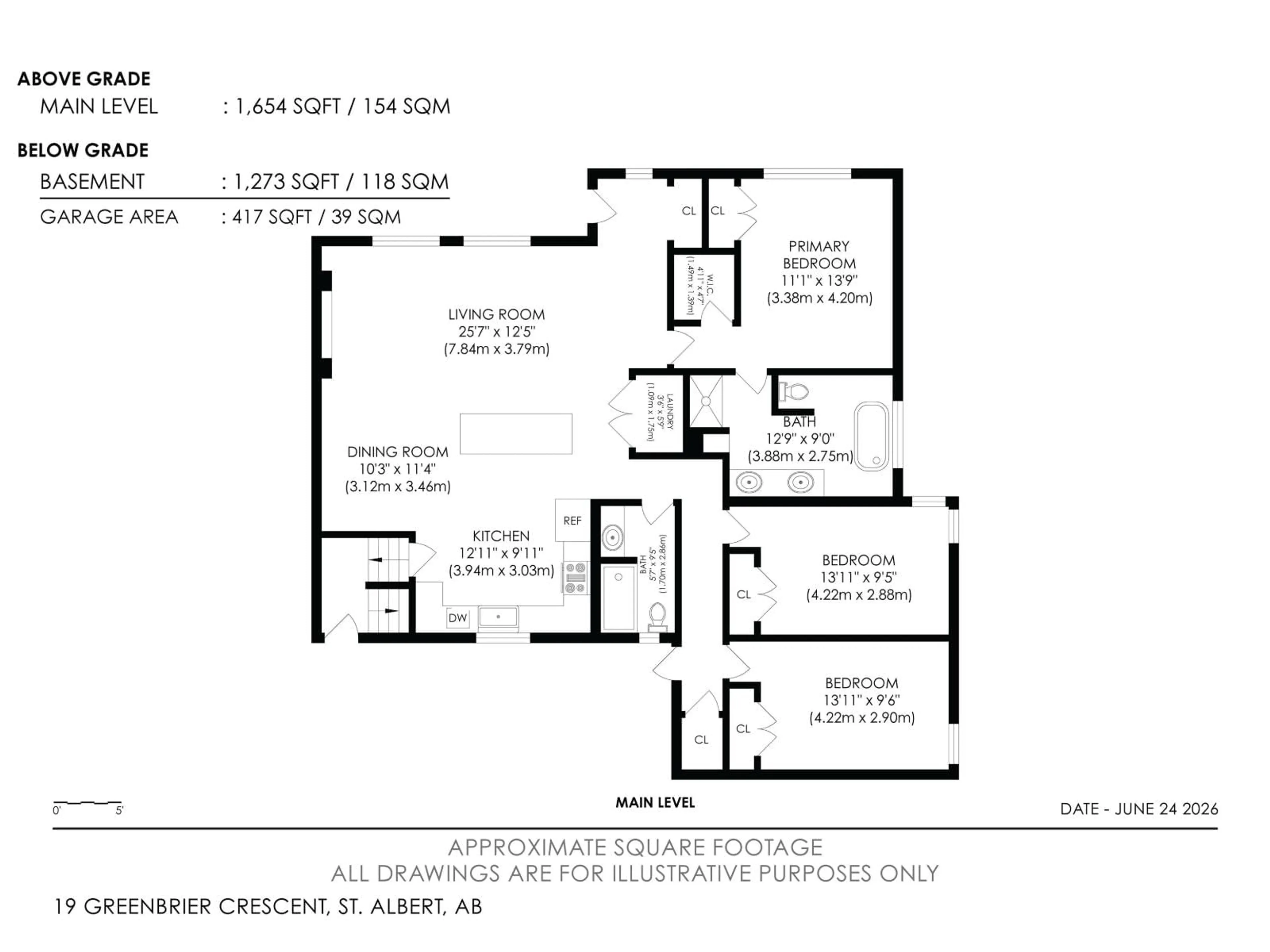 Floor plan for 19 GREENBRIER CR, St. Albert Alberta T8N1A2