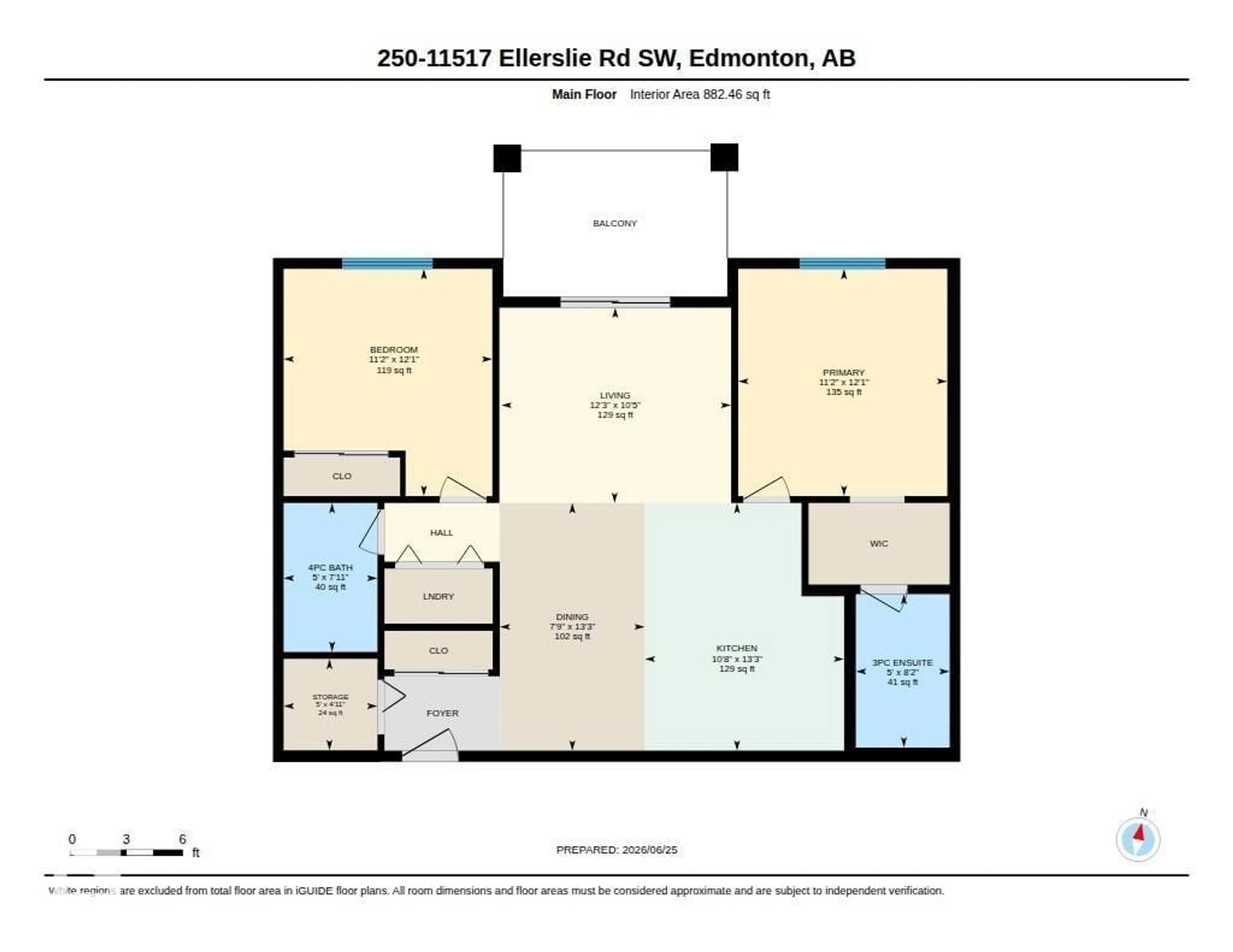 Floor plan for 11517 - 250 ELLERSLIE RD, Edmonton Alberta T6W2A9