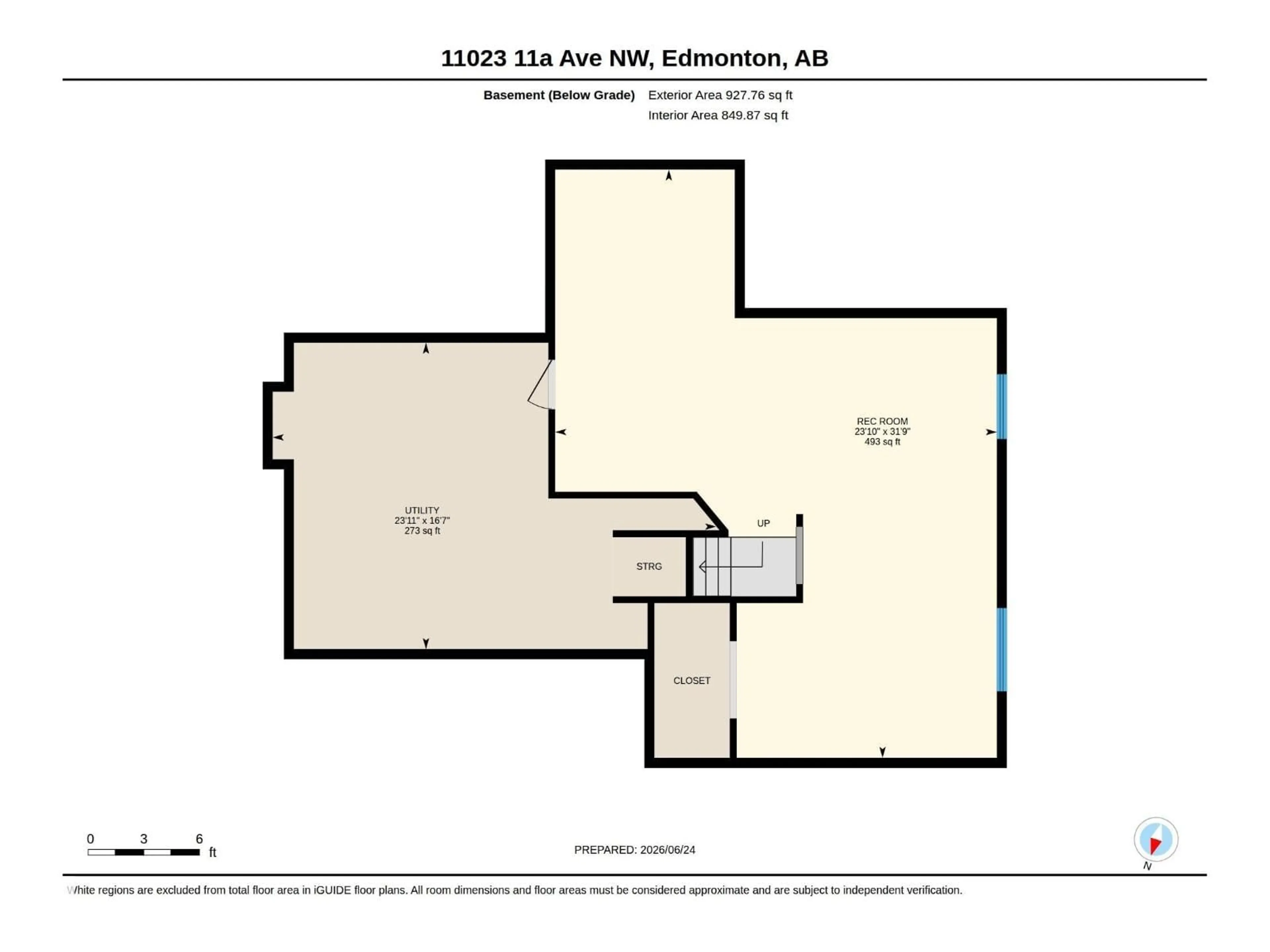 Floor plan for 11023 11A AV, Edmonton Alberta T6J6M6