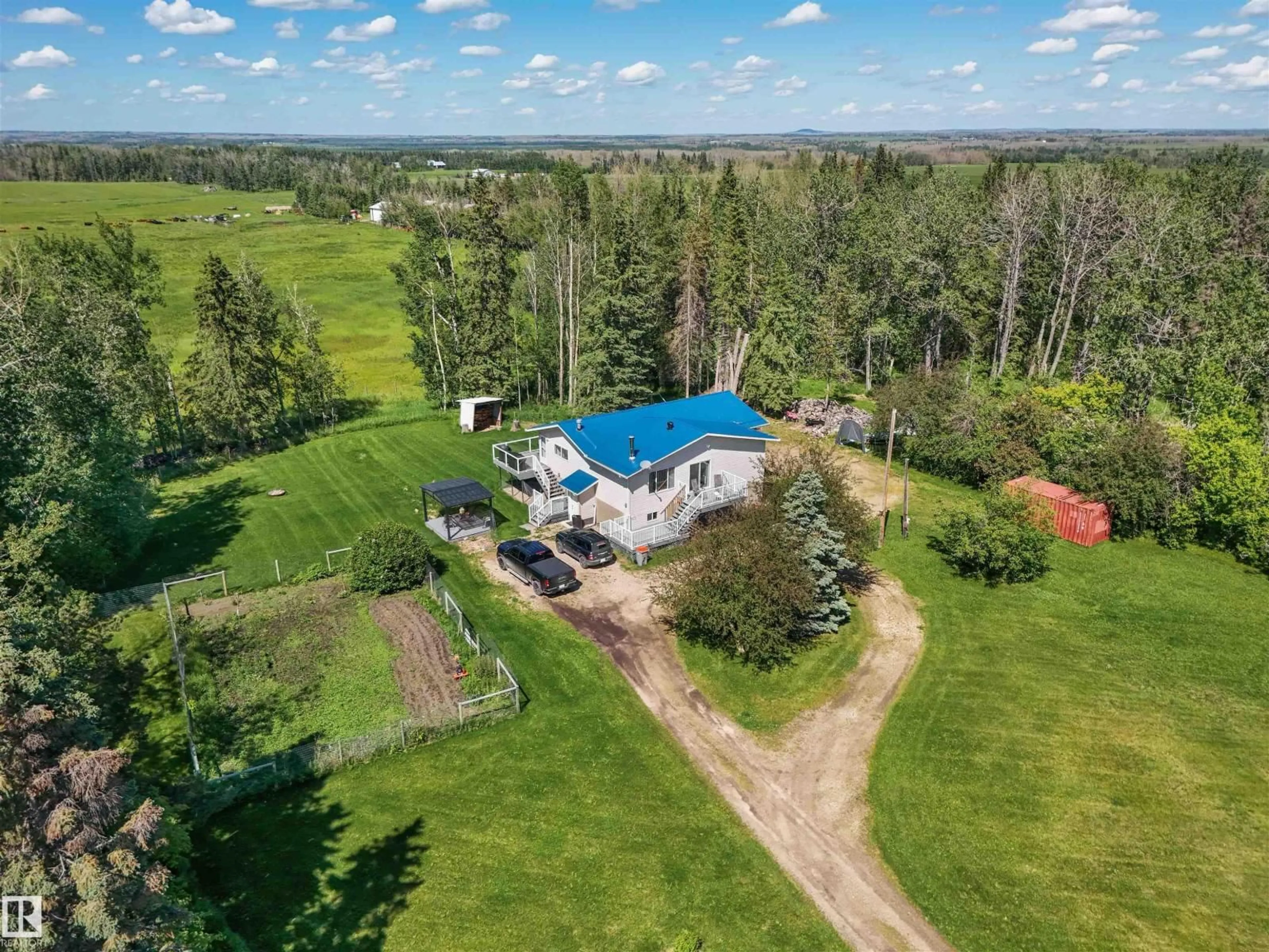 A pic from outside/outdoor area/front of a property/back of a property/a pic from drone, water/lake/river/ocean view for 310 HWY 13 E, Alder Flats Alberta T0C0A0