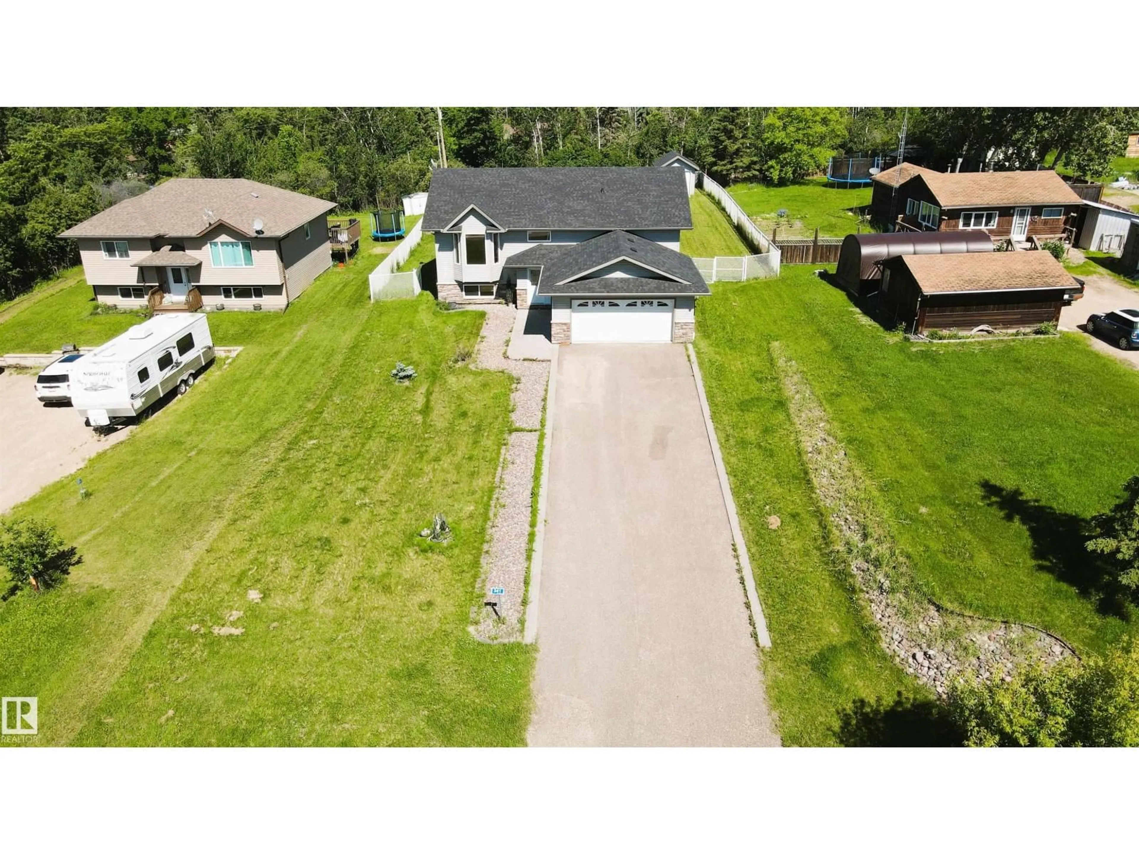 A pic from outside/outdoor area/front of a property/back of a property/a pic from drone, street for #341 - 46410 TWP RD 610, Rural Bonnyville M.D. Alberta T9N2J6