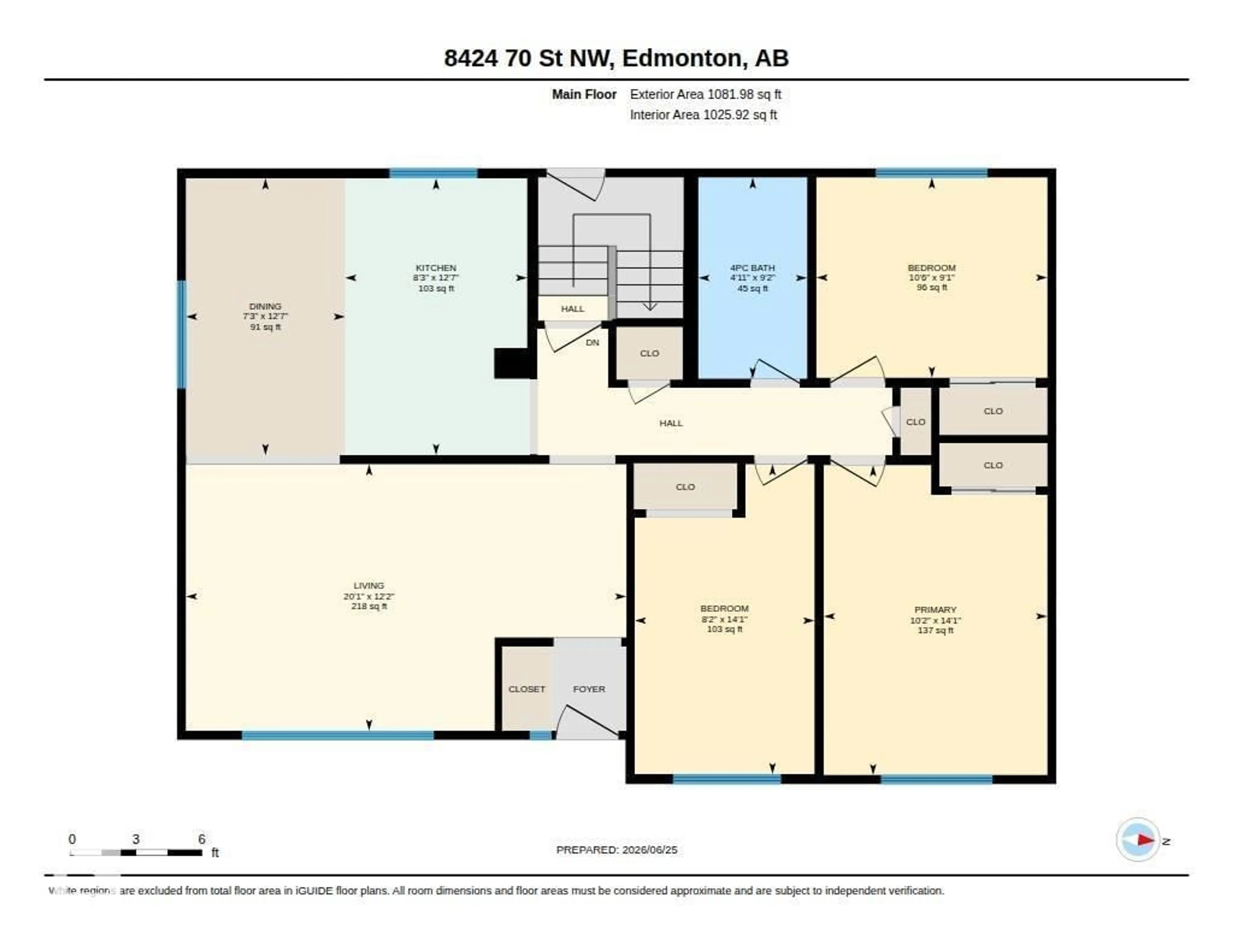 Floor plan for 8424 70 ST, Edmonton Alberta T6B1W5