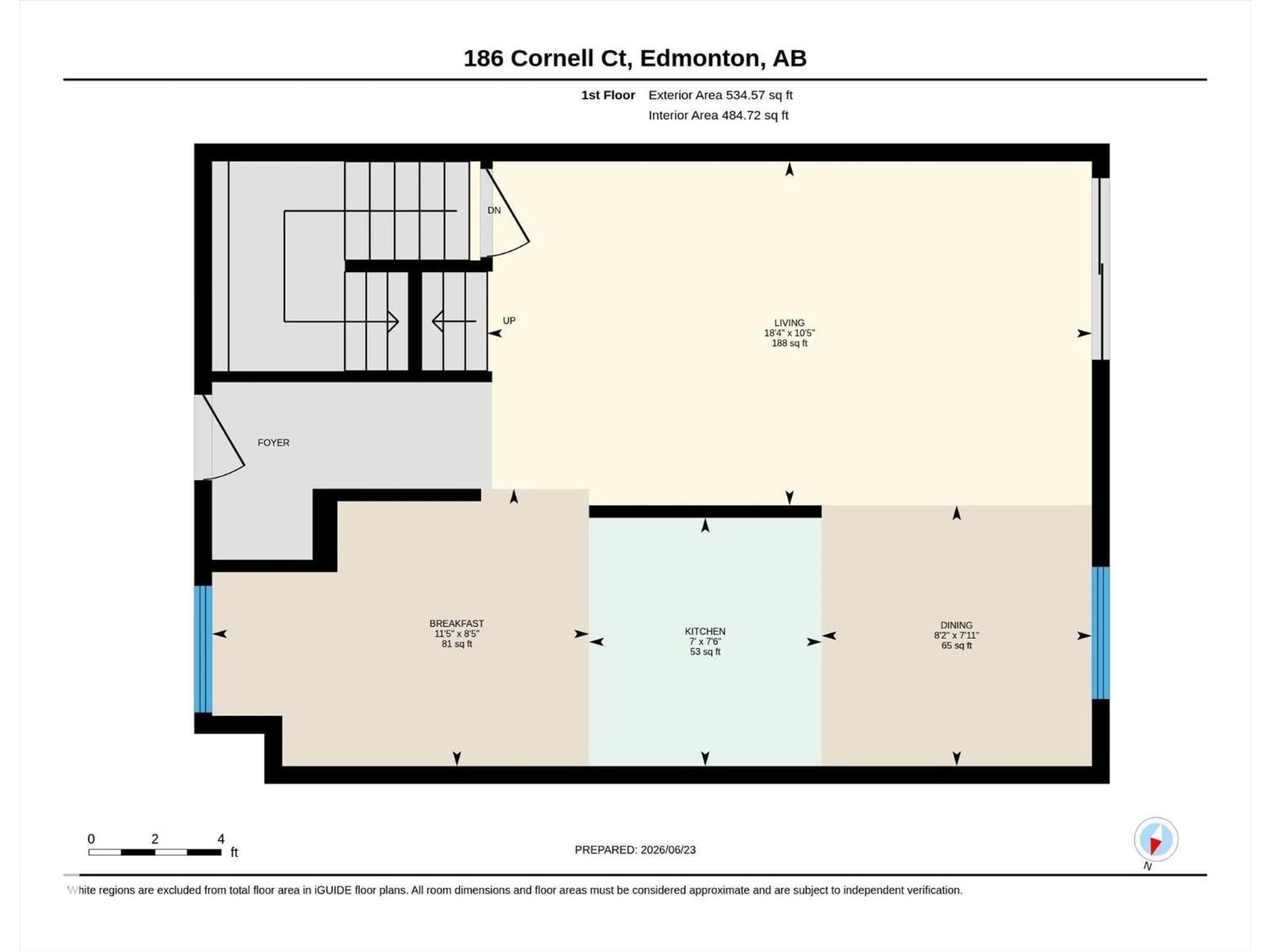 Floor plan for 186 CORNELL CT, Edmonton Alberta T5C3C3