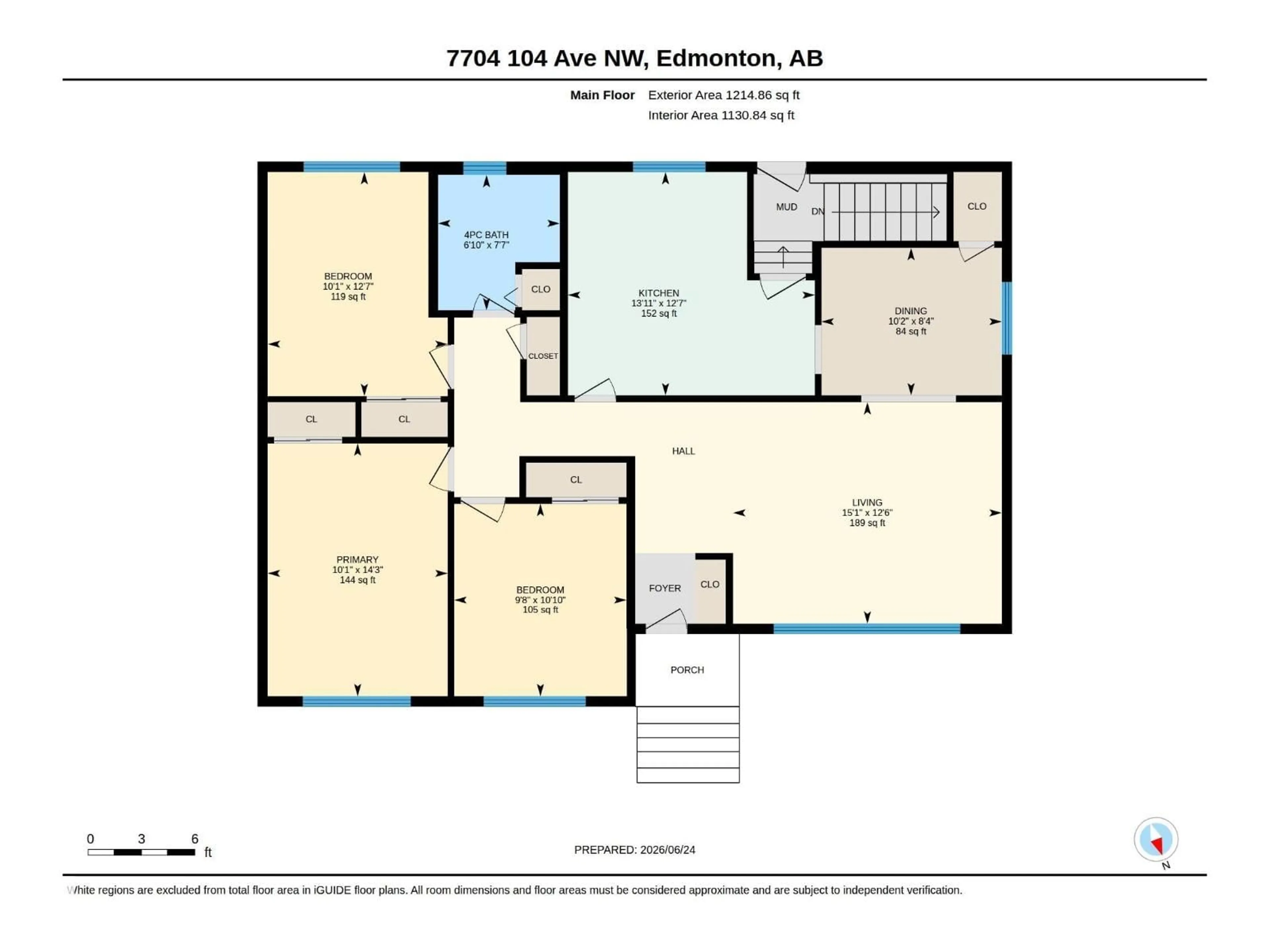Floor plan for 7704 104 AV, Edmonton Alberta T6A0Y3