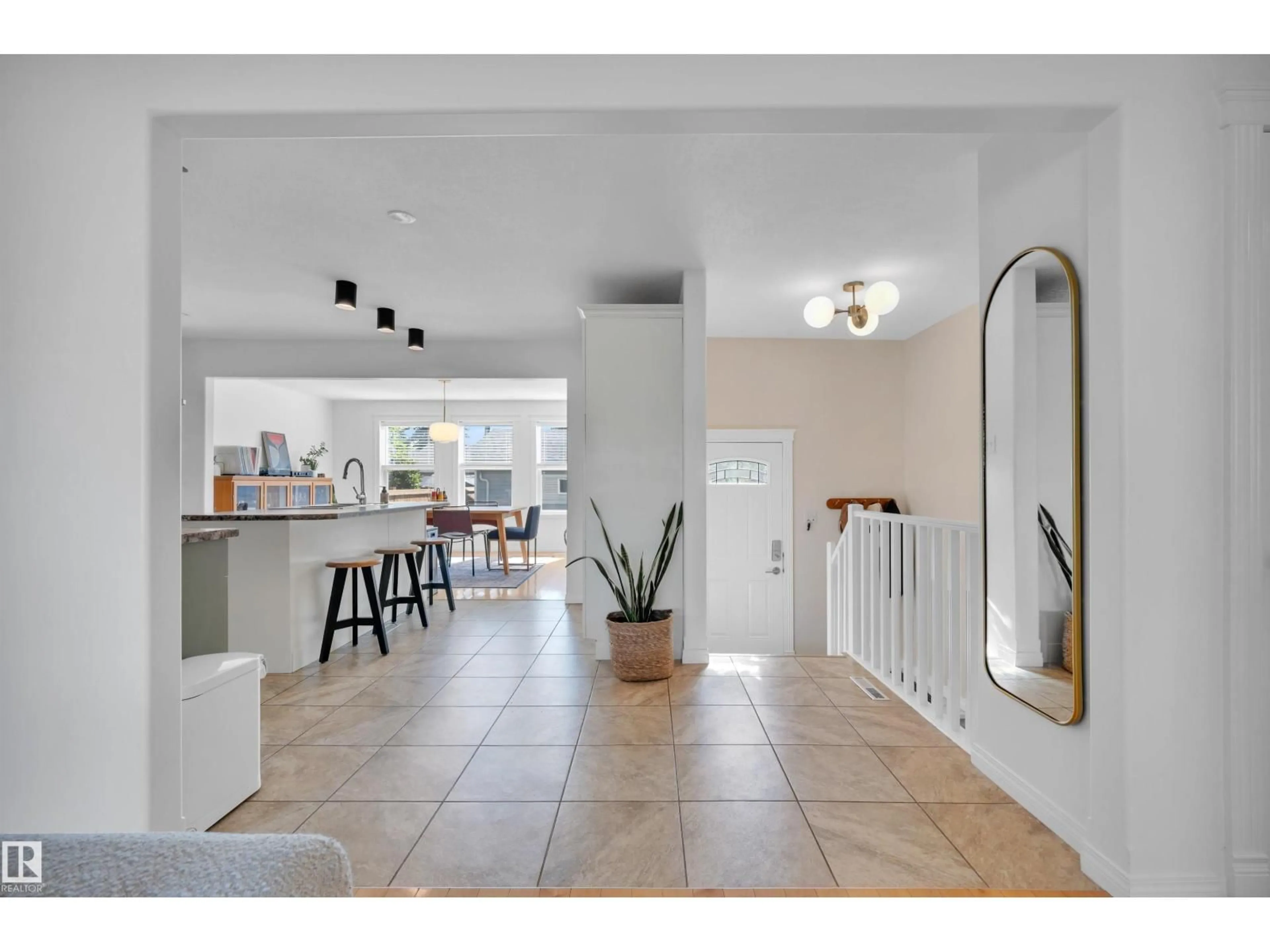 Open concept kitchen, ceramic/tile floor for 9015 148 ST, Edmonton Alberta T5R0Y5