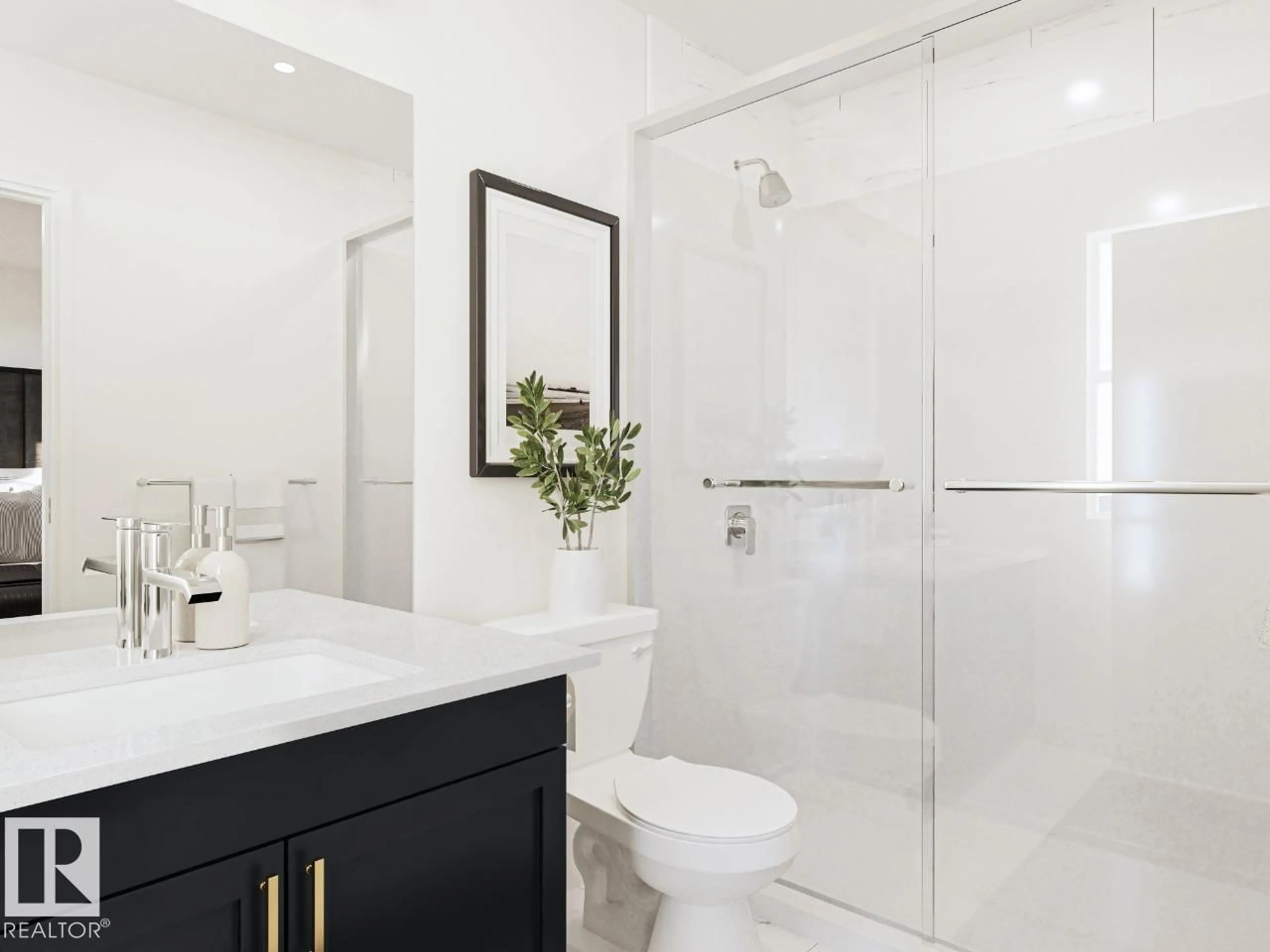 Contemporary bathroom, ceramic/tile floor for SW - 3270 CHERNOWSKI WY, Edmonton Alberta T6W3X2