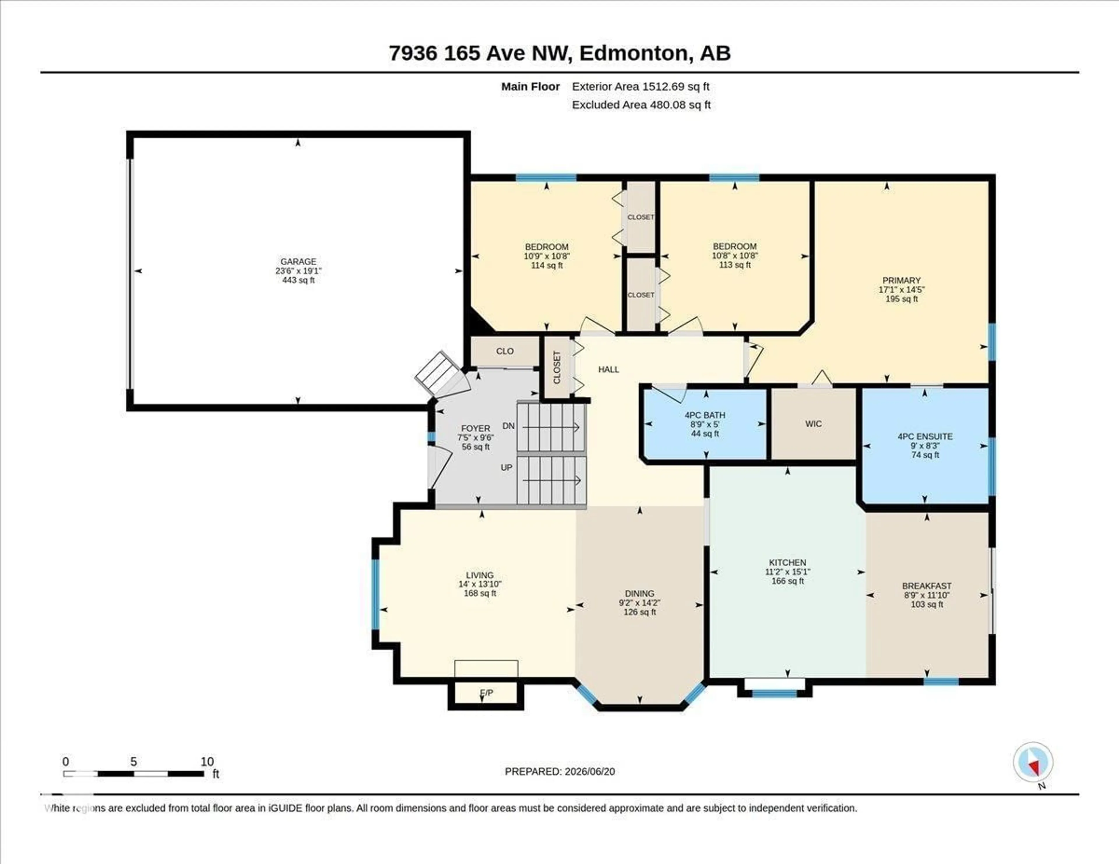 Floor plan for 7936 165 AV, Edmonton Alberta T5Z3J6