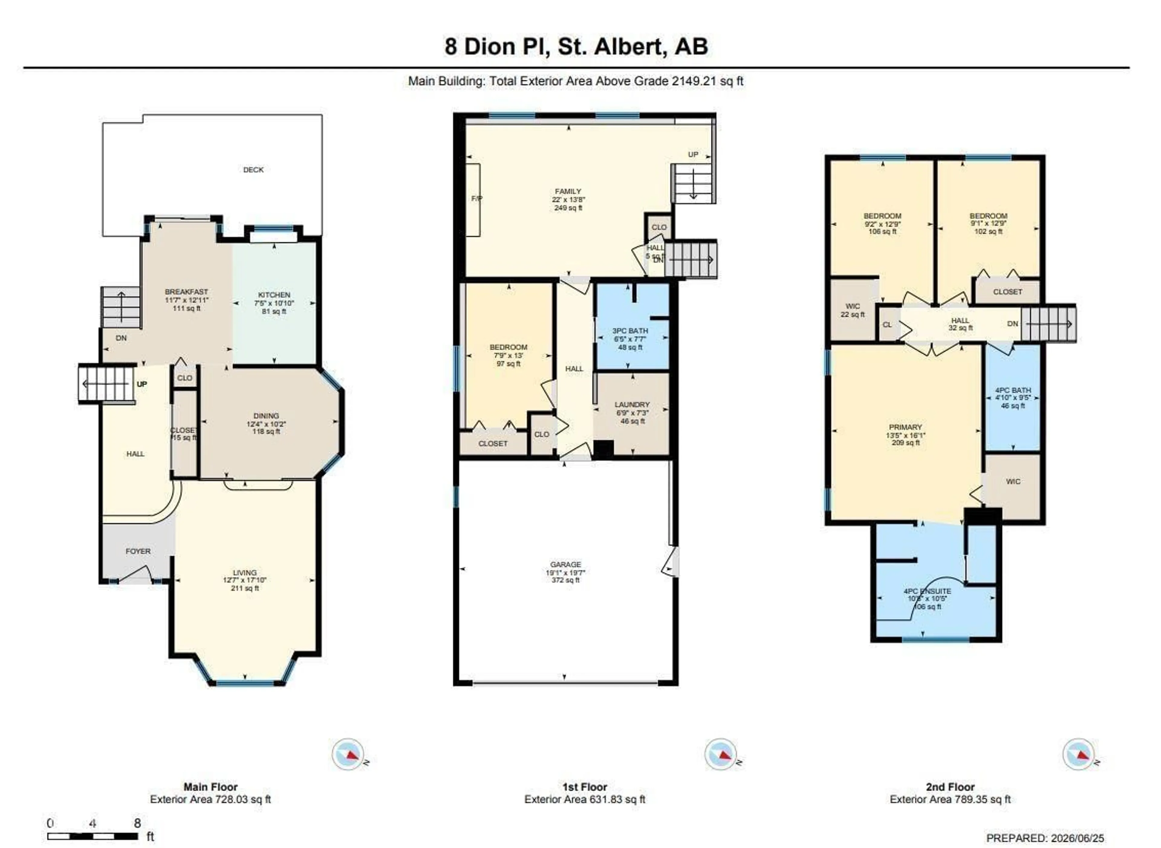 Floor plan for 8 DION PL, St. Albert Alberta T8N4W1