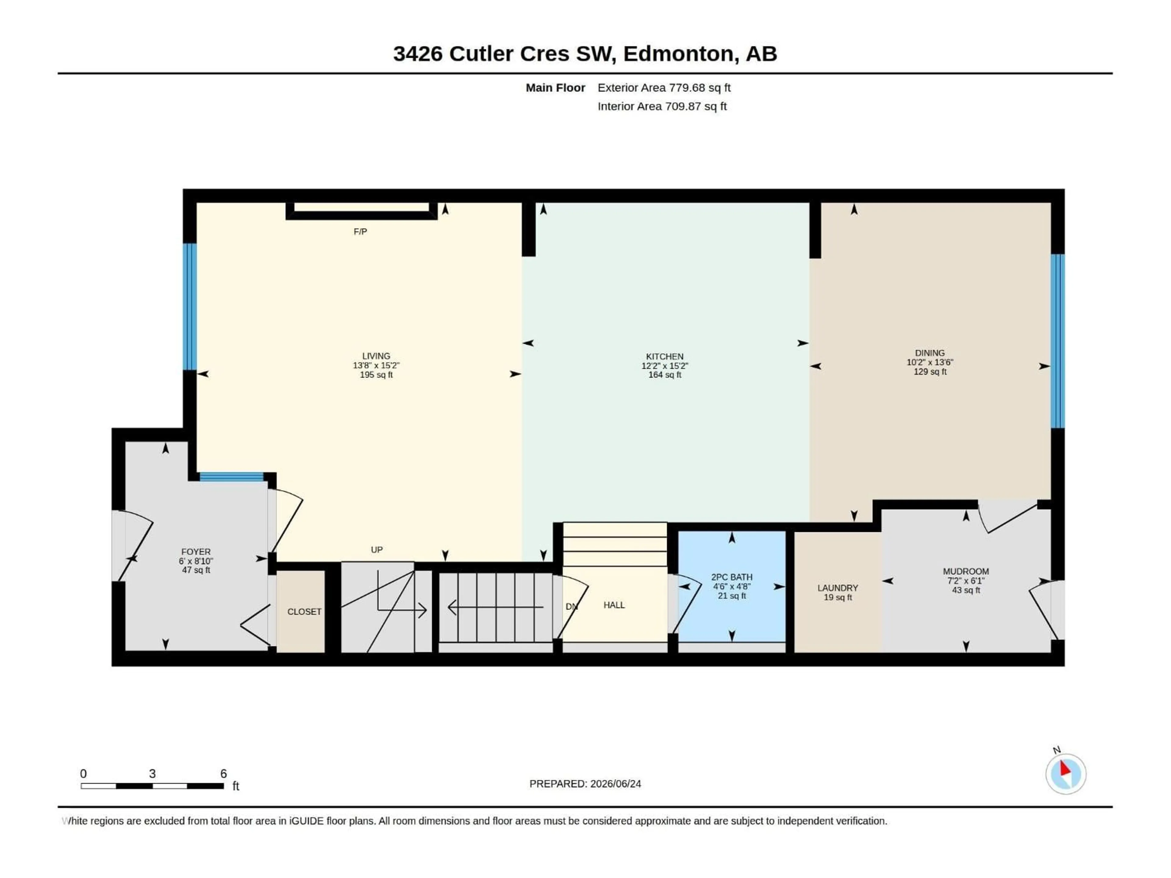 Floor plan for SW - 3426 CUTLER CR, Edmonton Alberta T6W2B3