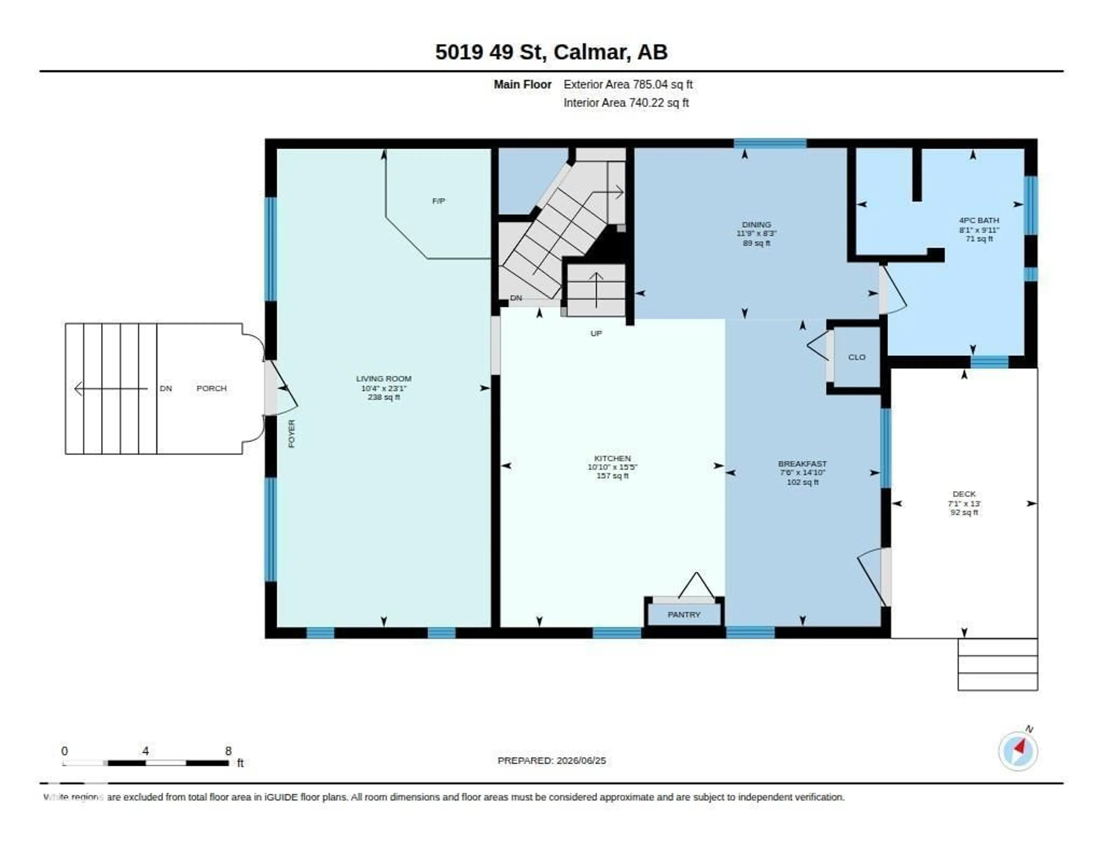 Floor plan for 5019 49 STREET, Calmar Alberta T0C0V0