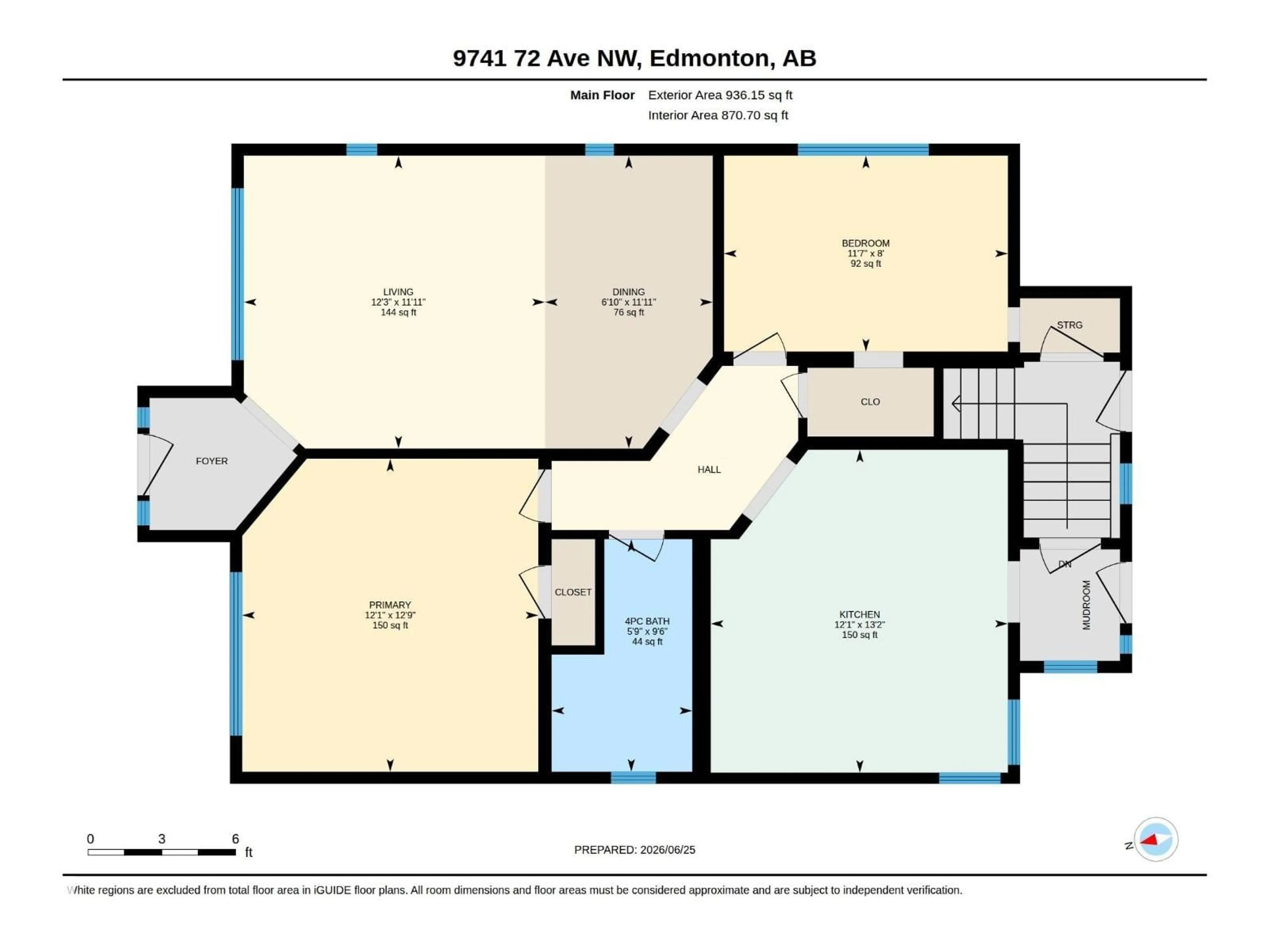Floor plan for 9741 72 AV, Edmonton Alberta T6E0Y9