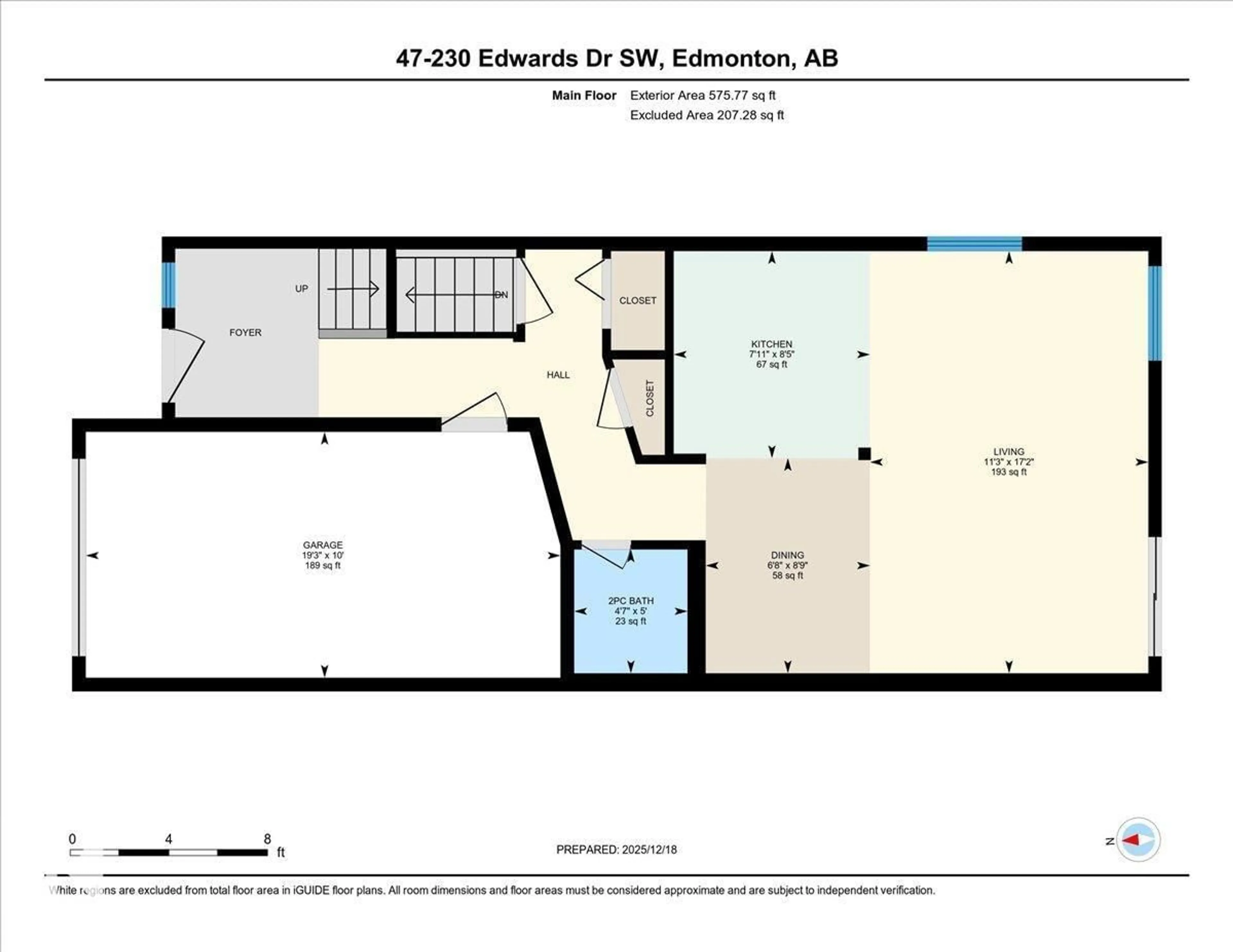 Floor plan for #47 - 230 EDWARDS DR, Edmonton Alberta T6X1G7