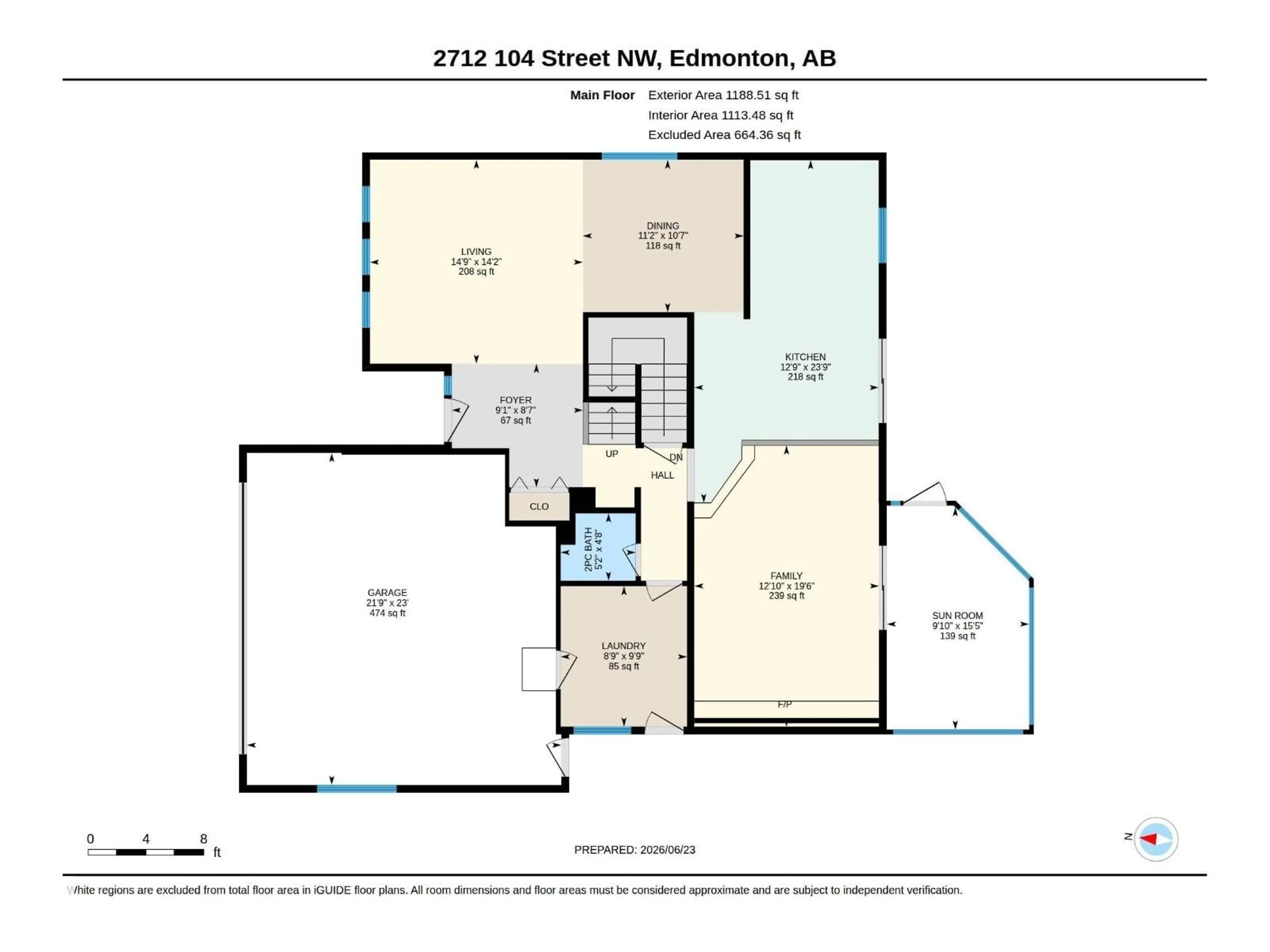 Floor plan for 2712 104 ST, Edmonton Alberta T6J4G8