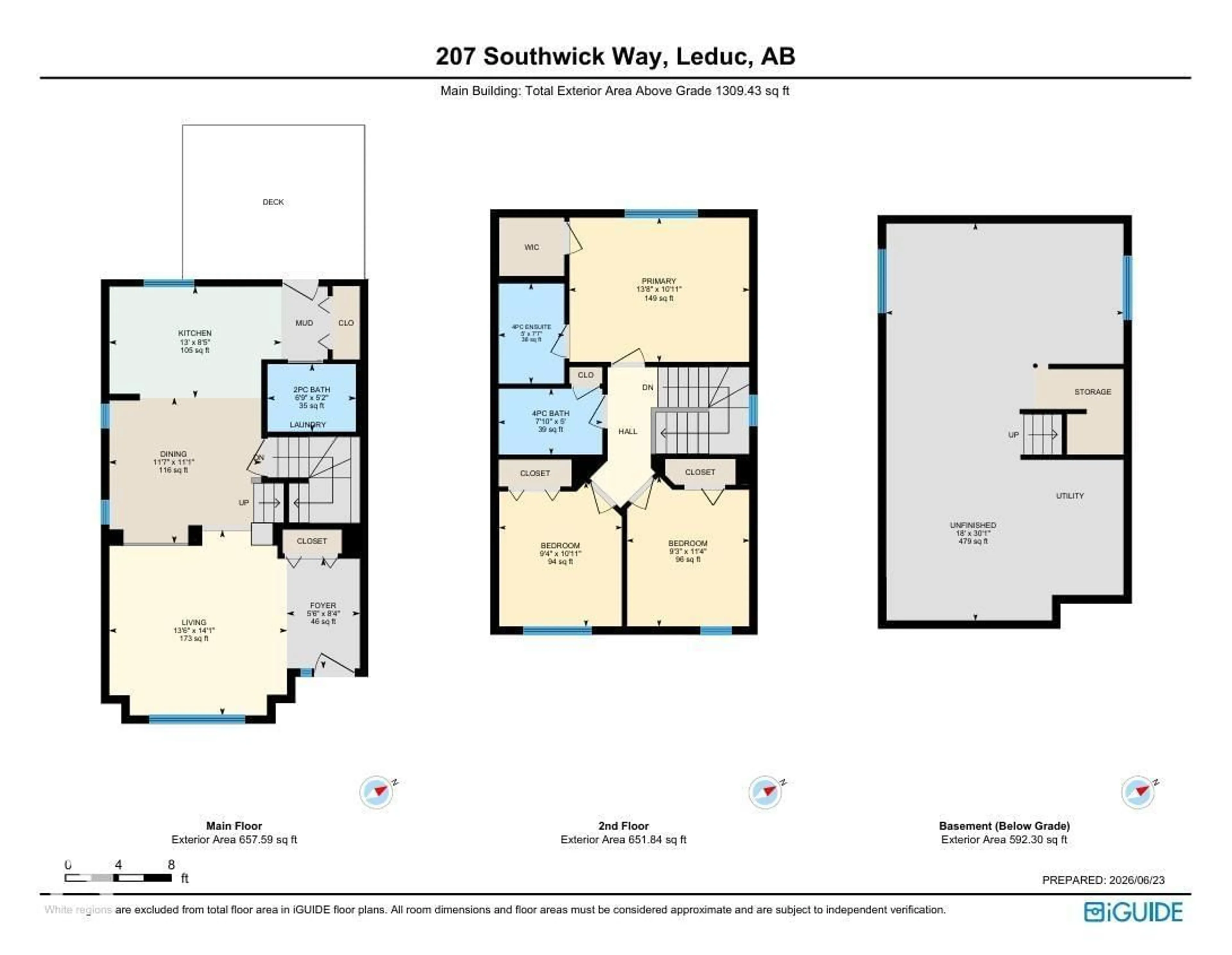 Floor plan for 207 SOUTHWICK WAY, Leduc Alberta T9E0G1