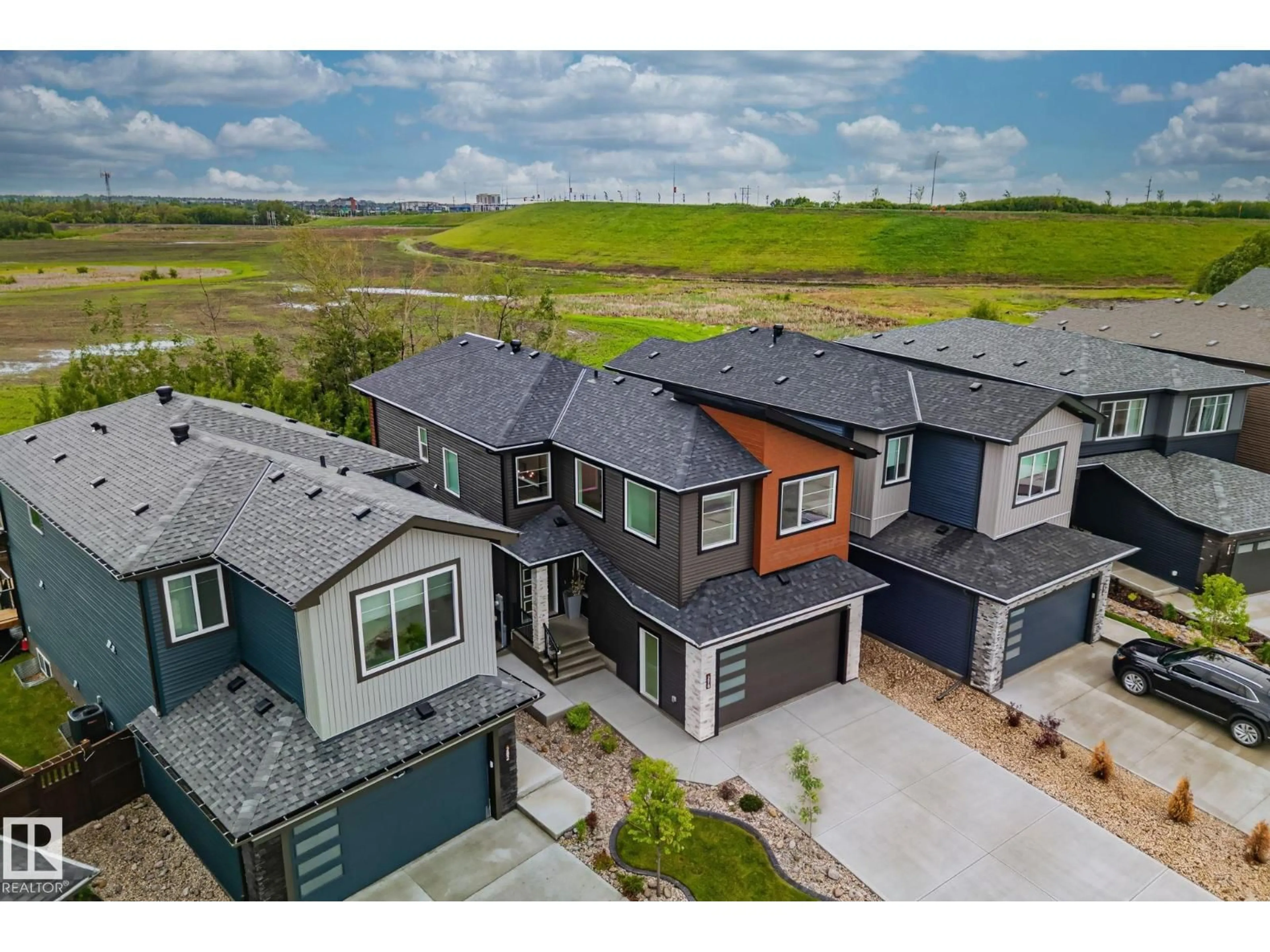 A pic from outside/outdoor area/front of a property/back of a property/a pic from drone, mountain view for 278 CANTER WD, Sherwood Park Alberta T8H2Z6