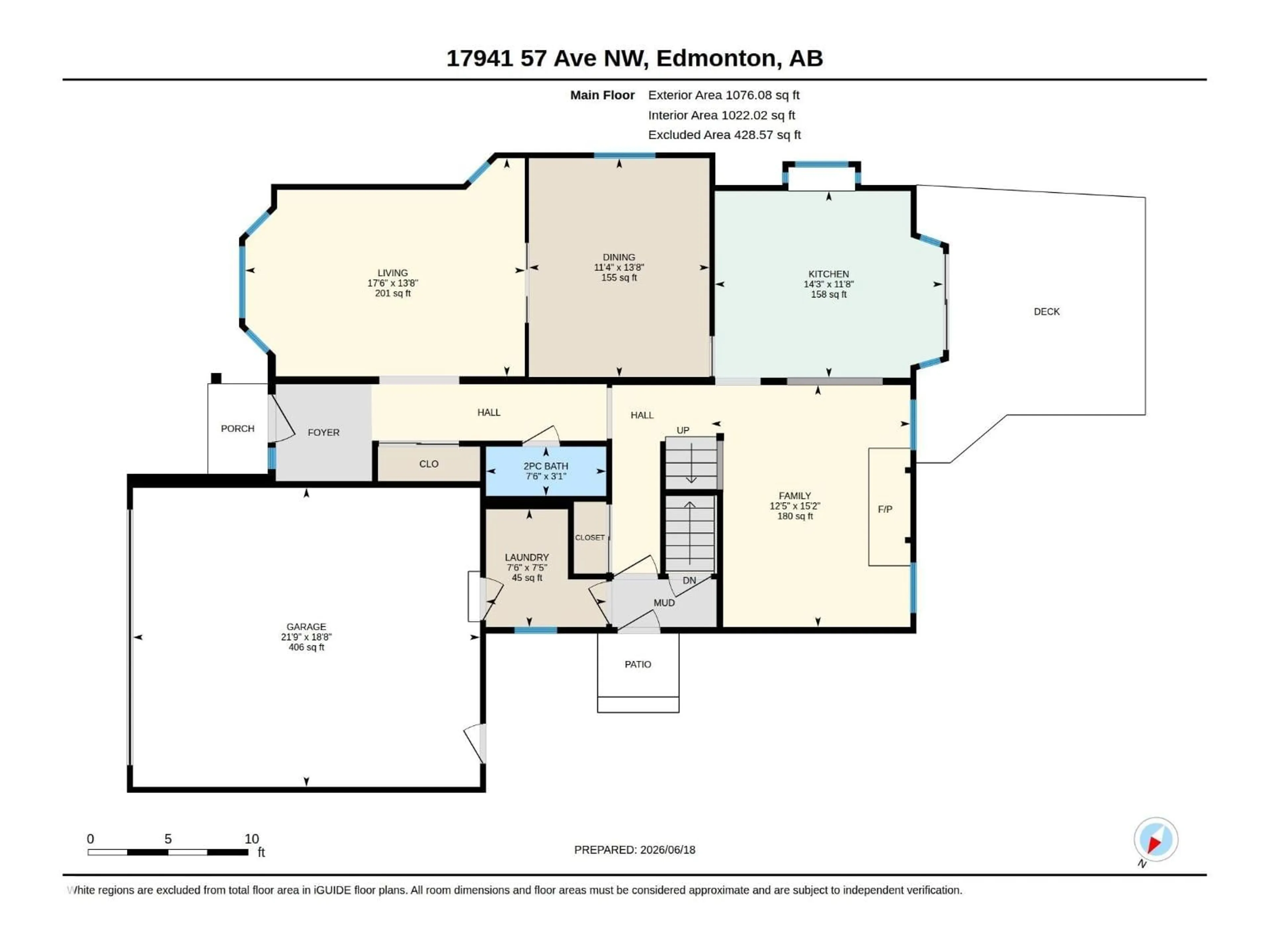 Floor plan for NW - 17941 57 AV, Edmonton Alberta T6M1X6