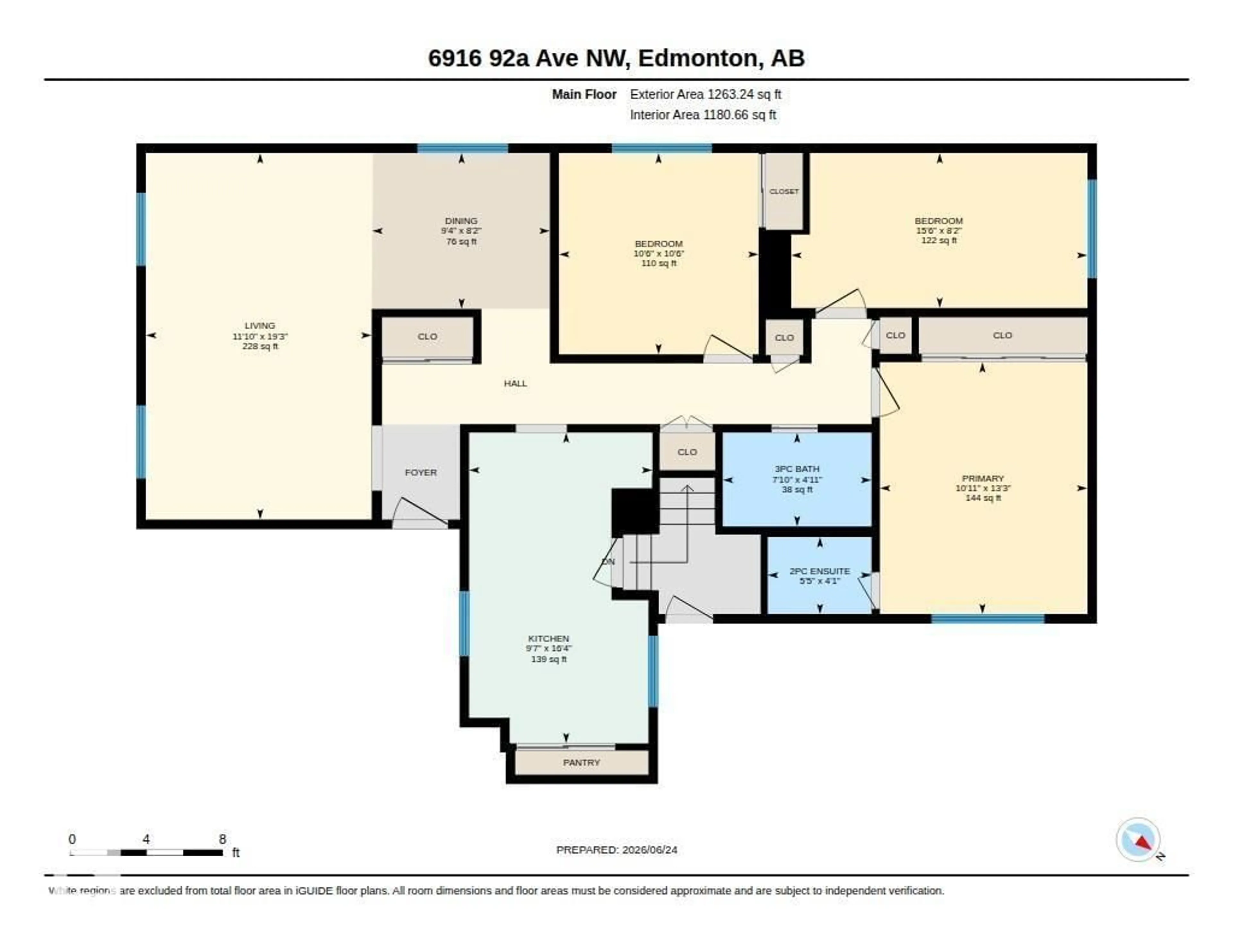 Floor plan for 6916 92A AV, Edmonton Alberta T6B0T8