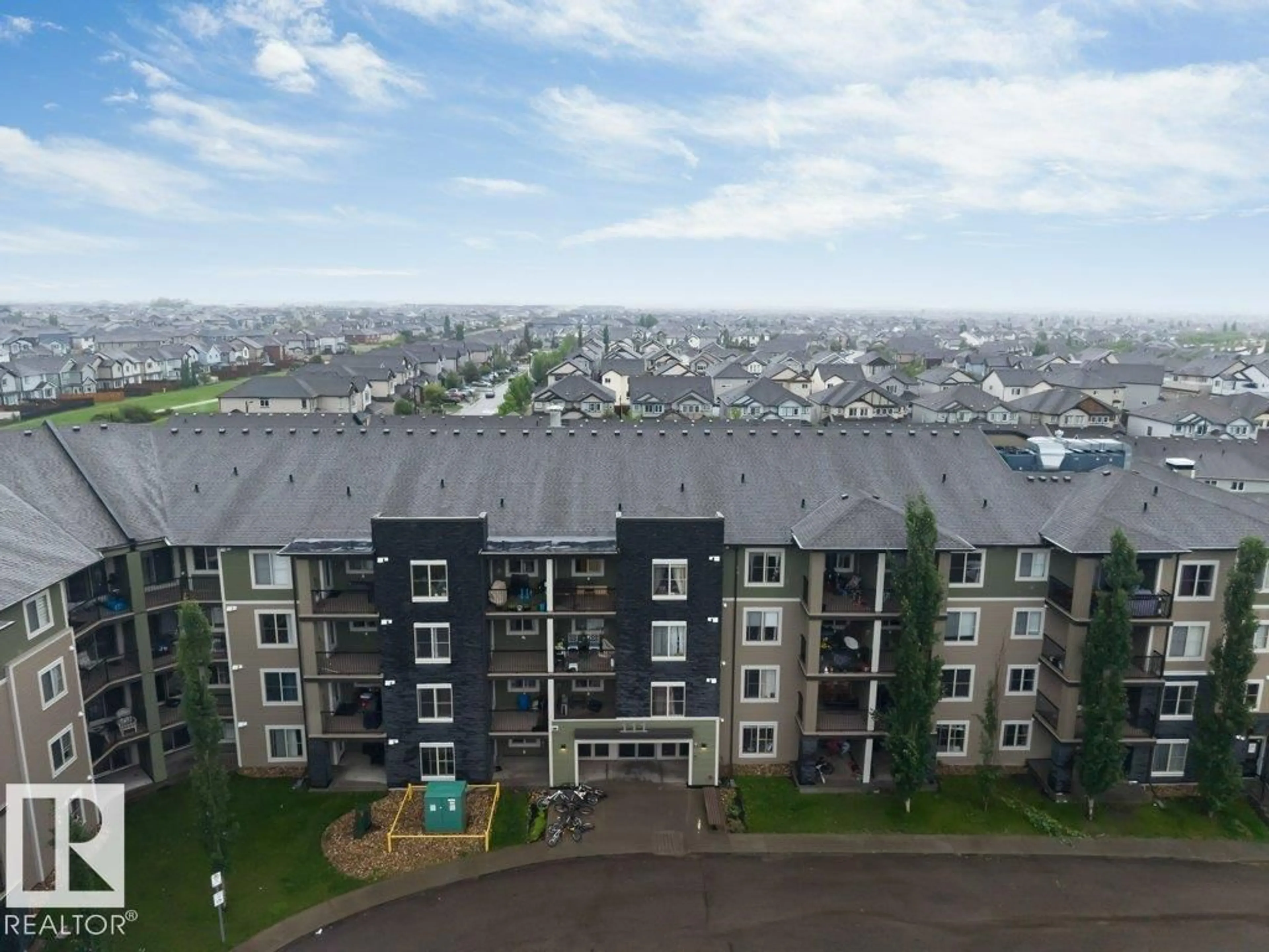 A pic from outside/outdoor area/front of a property/back of a property/a pic from drone, city buildings view from balcony for 225 WATT CM, Edmonton Alberta T6X2C6